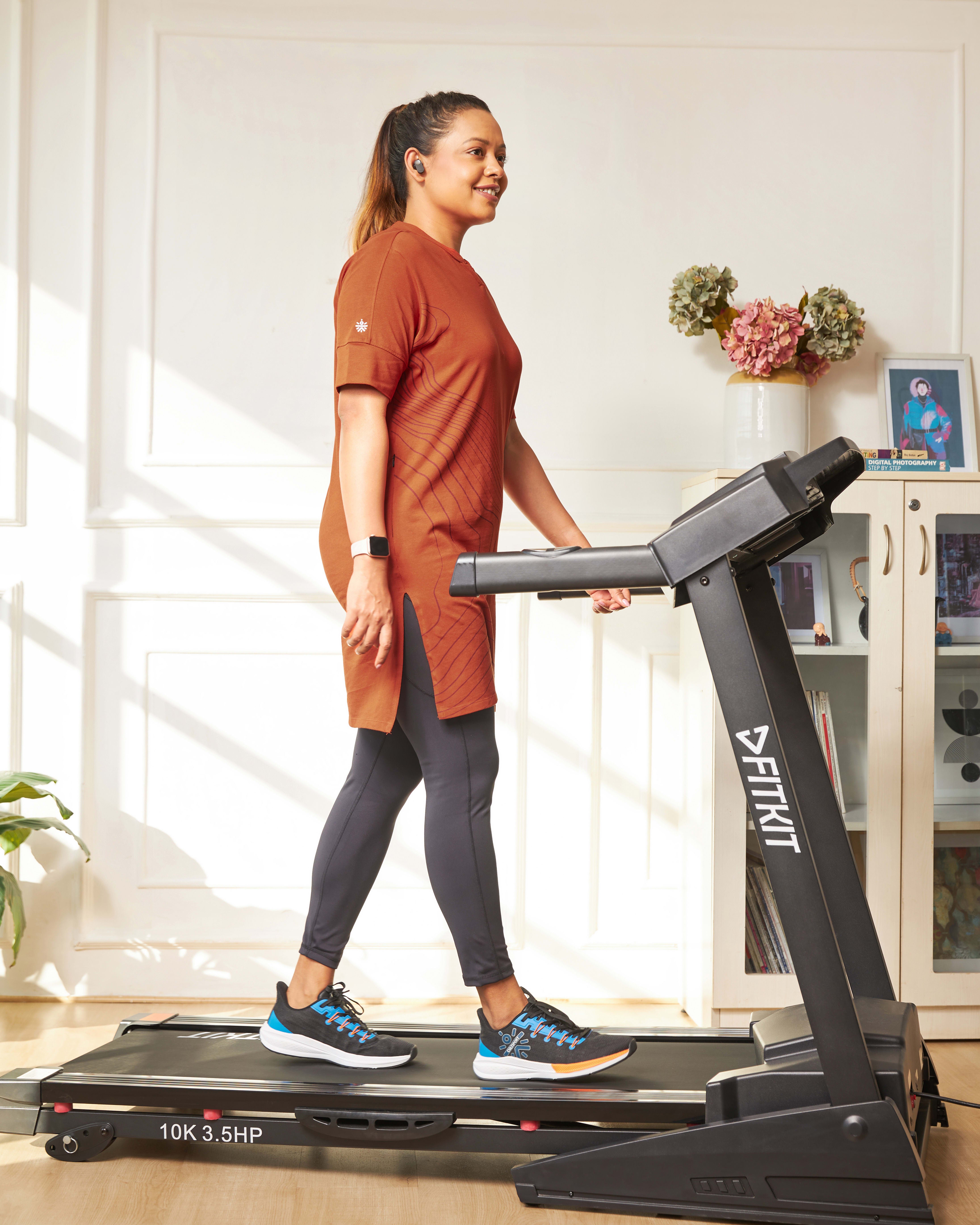 Printed Rust Activ-Kurti with Side Pocket For Women