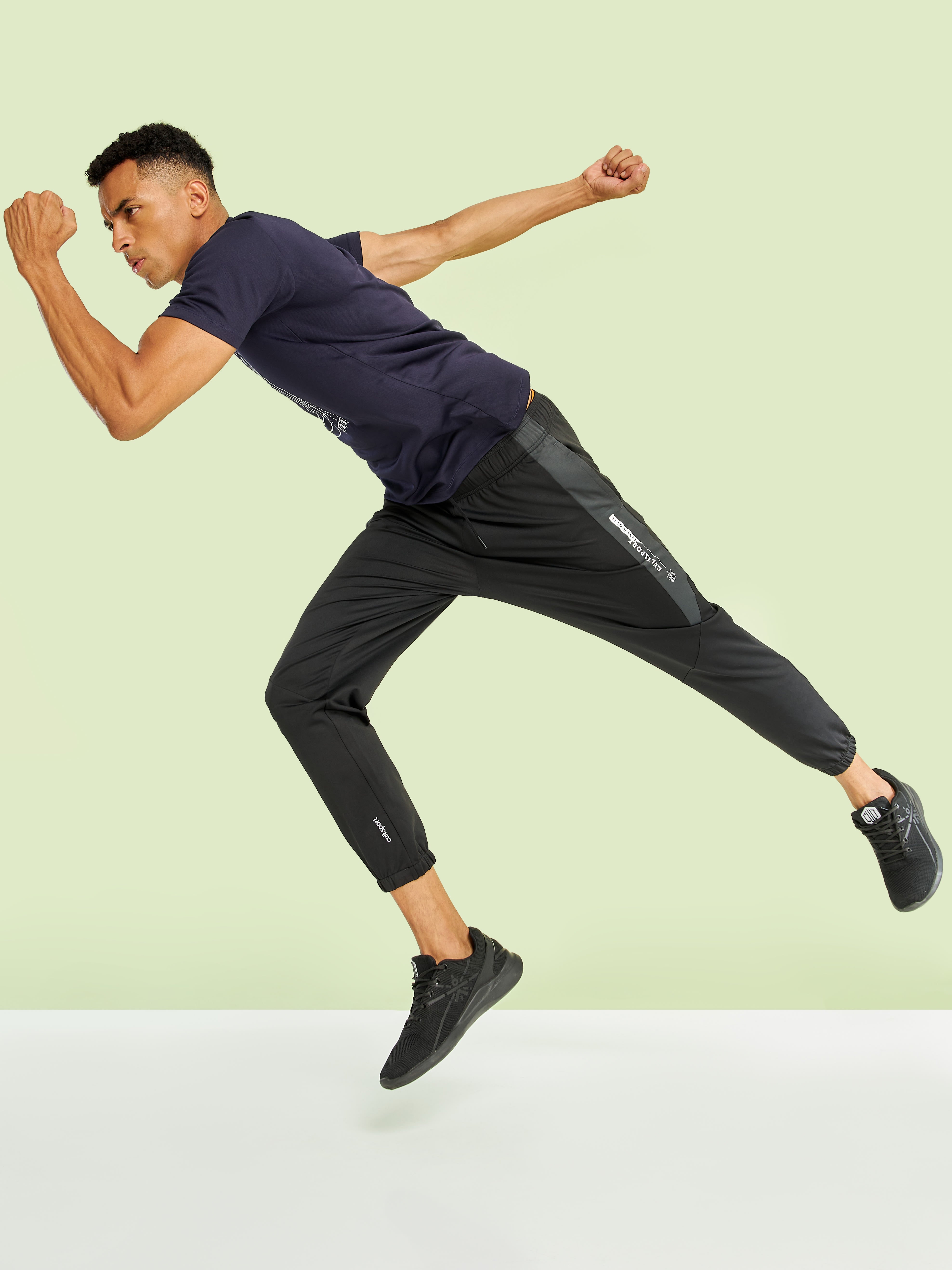 Running Joggers with Contrast Side Panels