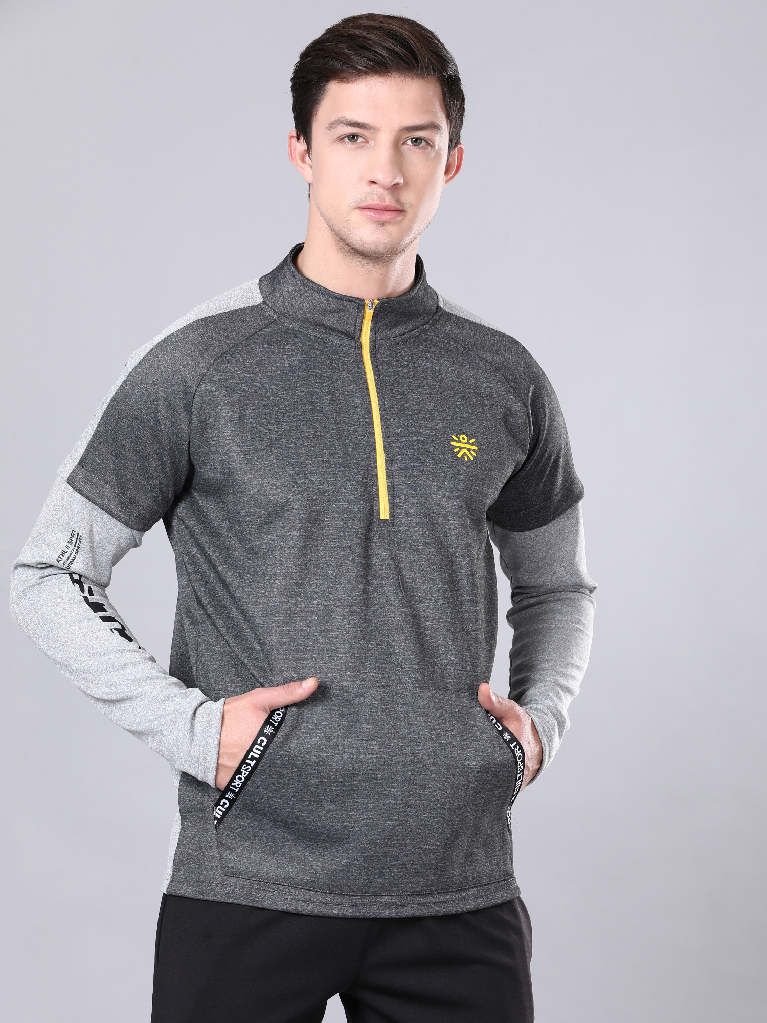 Blaze Grey and Anthra Melange Sweatshirt