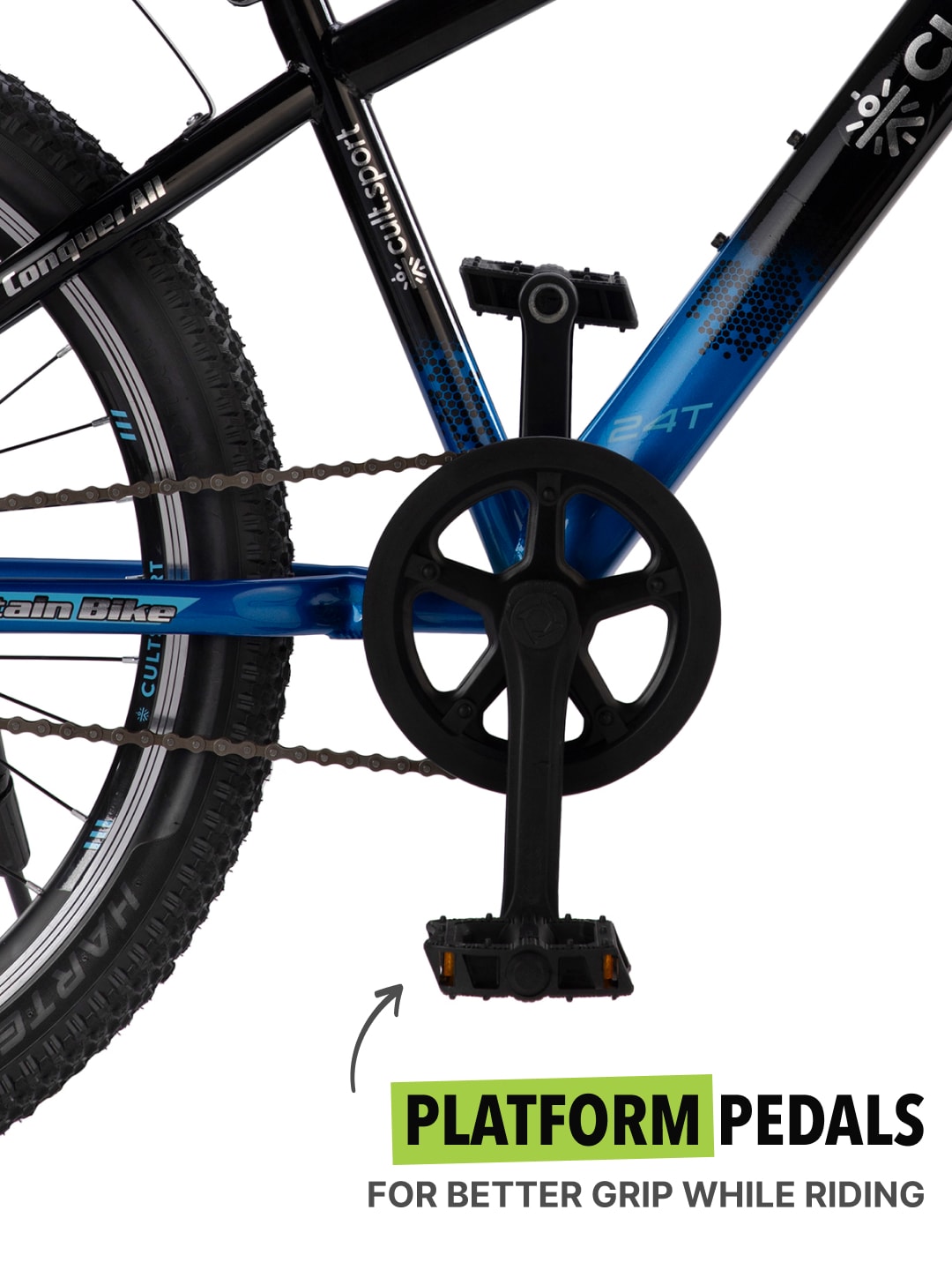 Dauntless24TBlue Steel Single Speed 24 inch Mountain Cycle, Front Suspension, Double Wall Rim and Dual Disc Bake