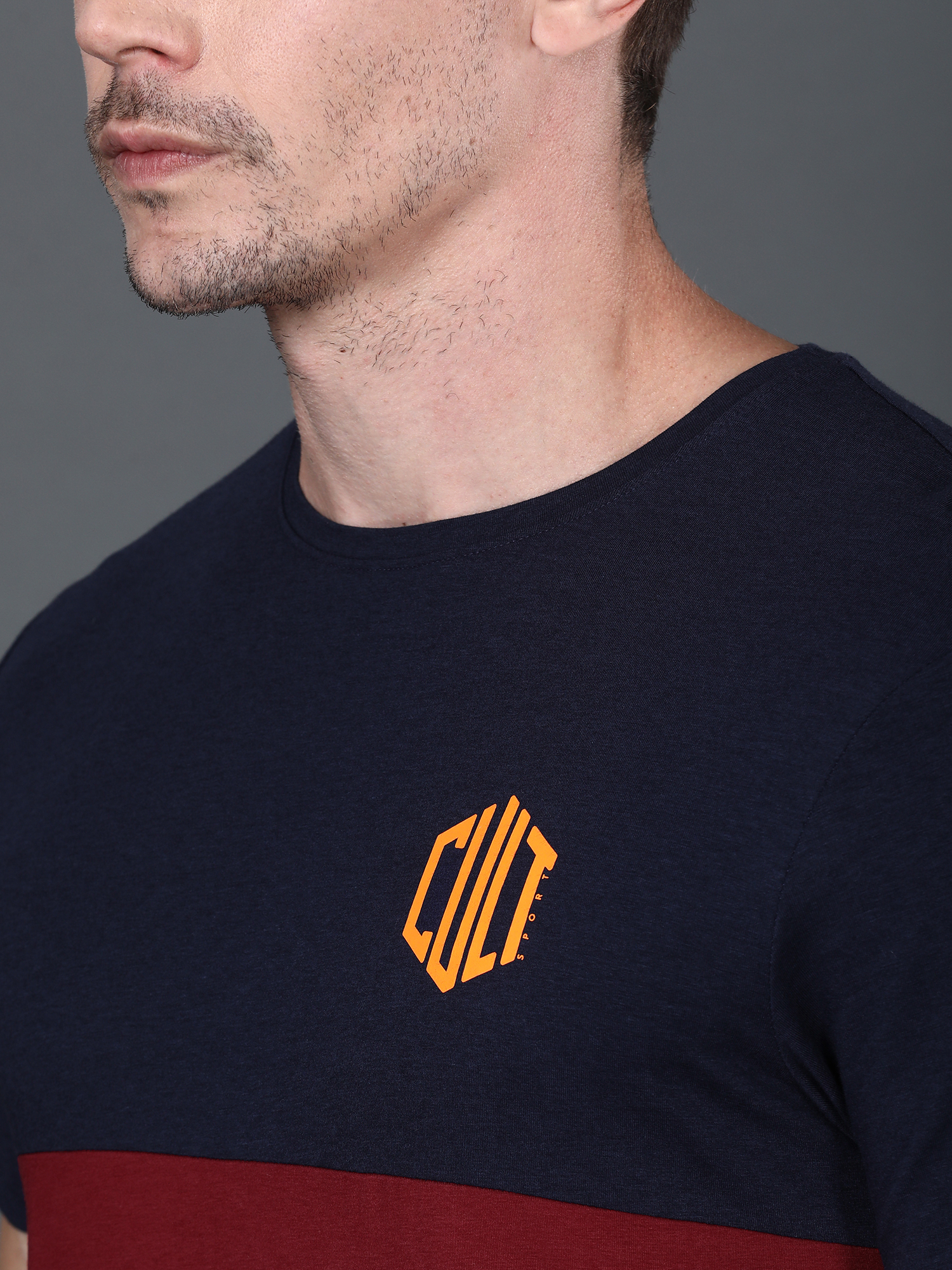 Bamboo Snug Navy Burgundy Casual Tee