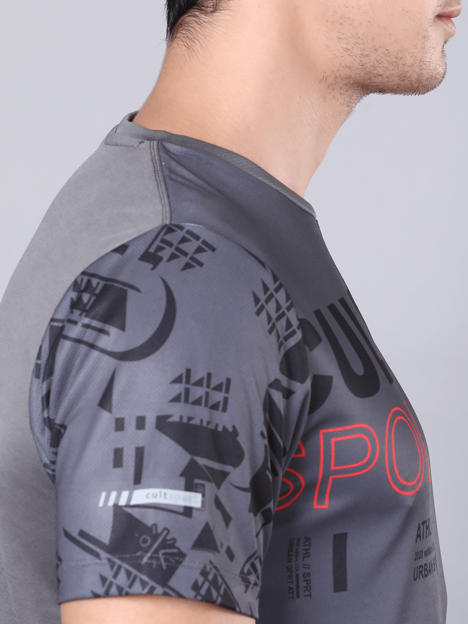 Dugout Houndstooth Anthra Workout Tee