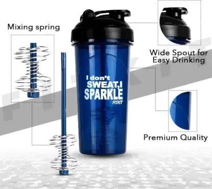 Fitkit FKSB16 Classic 700 ml Shaker (Pack of 1, Blue)