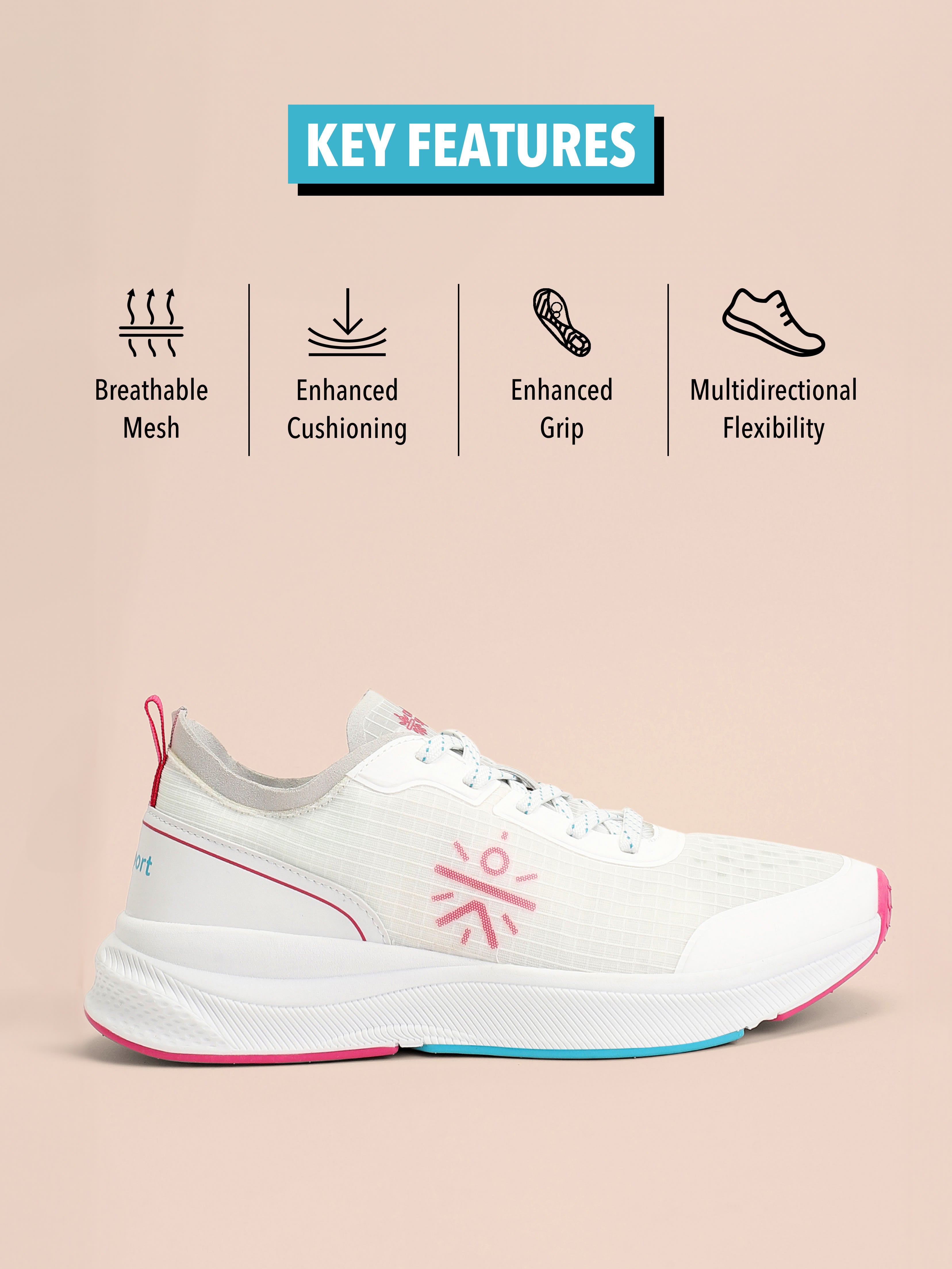 cult Flamingo Women Running Shoes - White/Red