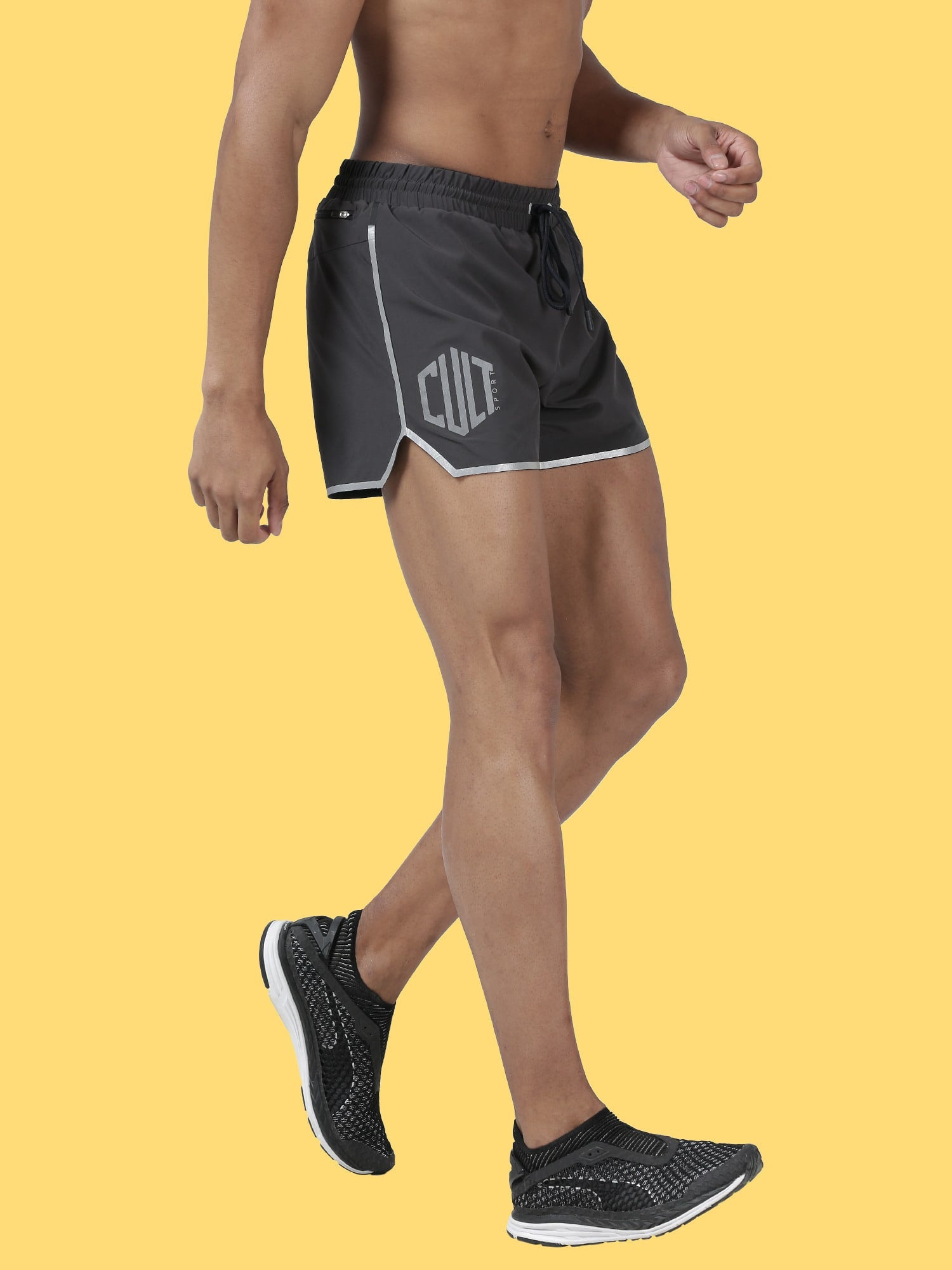 Blakout Leap Grey Running Shorts