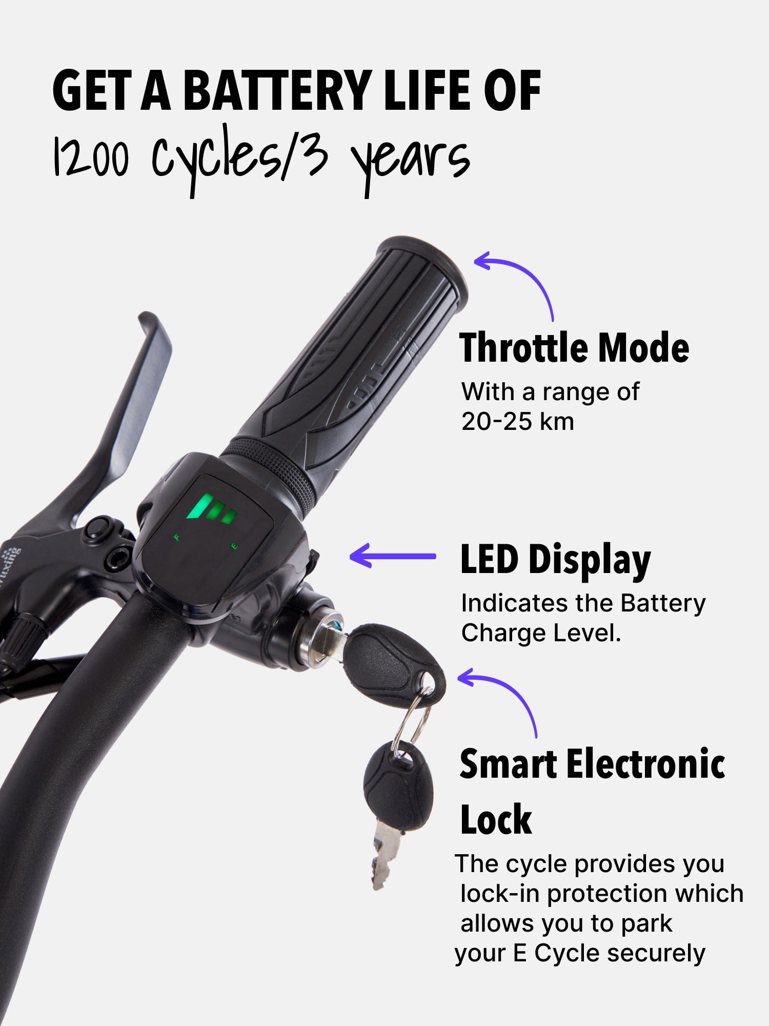 Hermit 27.5T Black with 3.5hrs Fast Charge, Cycling Event, BLDC Motor 27.5 inches Single Speed Lithium-ion (Li-ion) Electric Cycle, Ideal for Unisex, 15+ Years