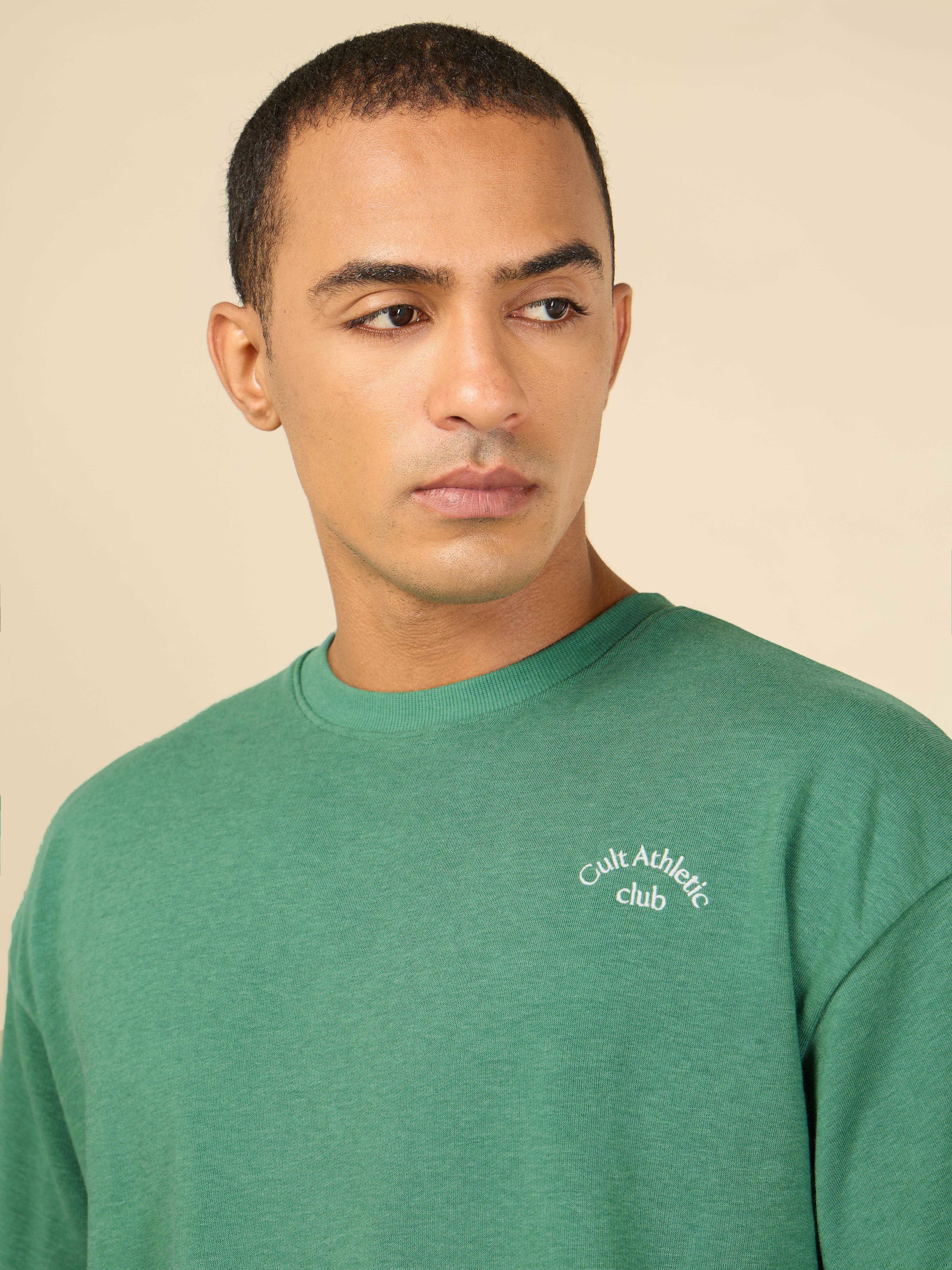 Cult Athletic Club Men Sea Green T-shirt