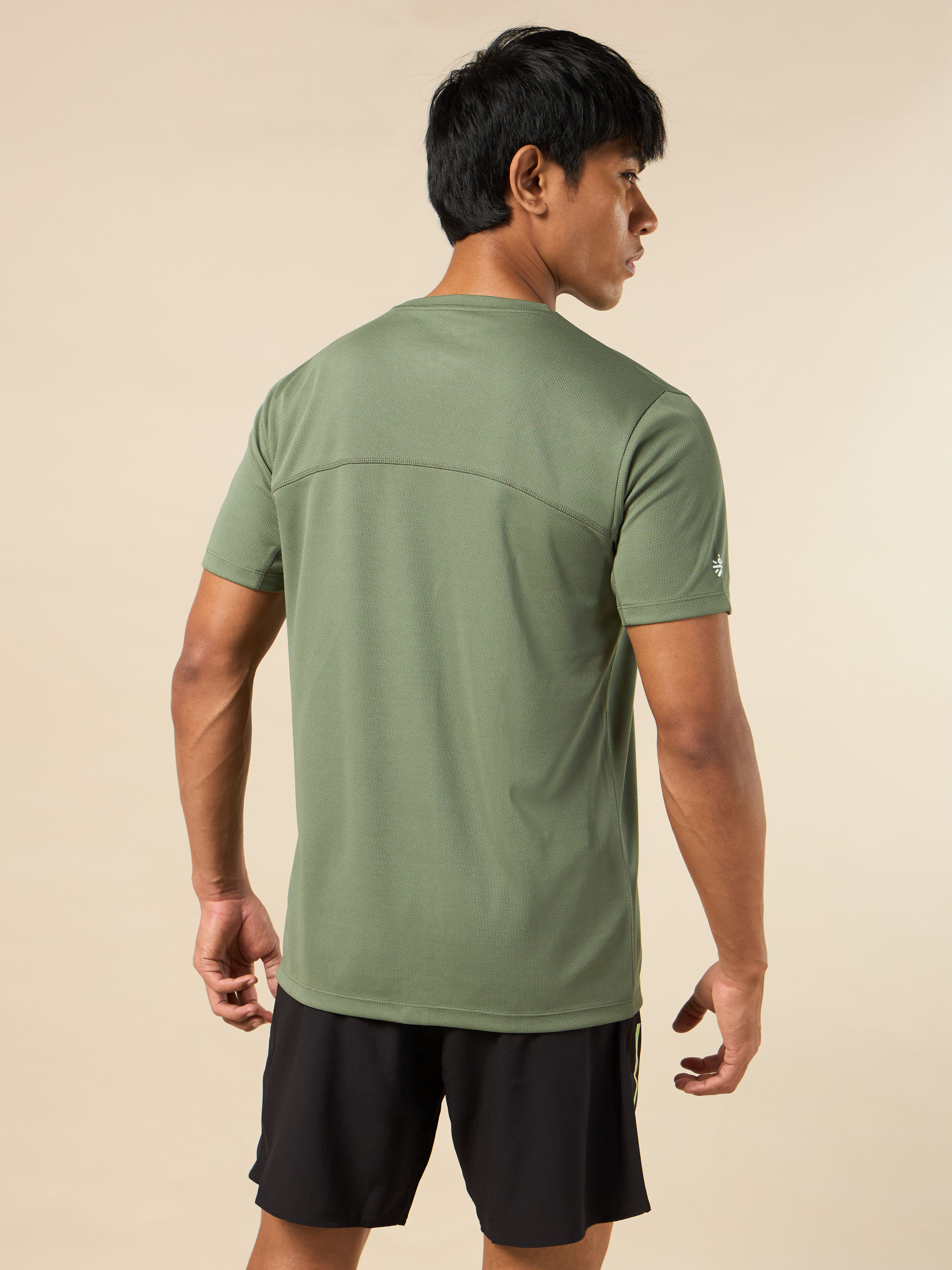 Men Olive Gear Up Performance T-shirt