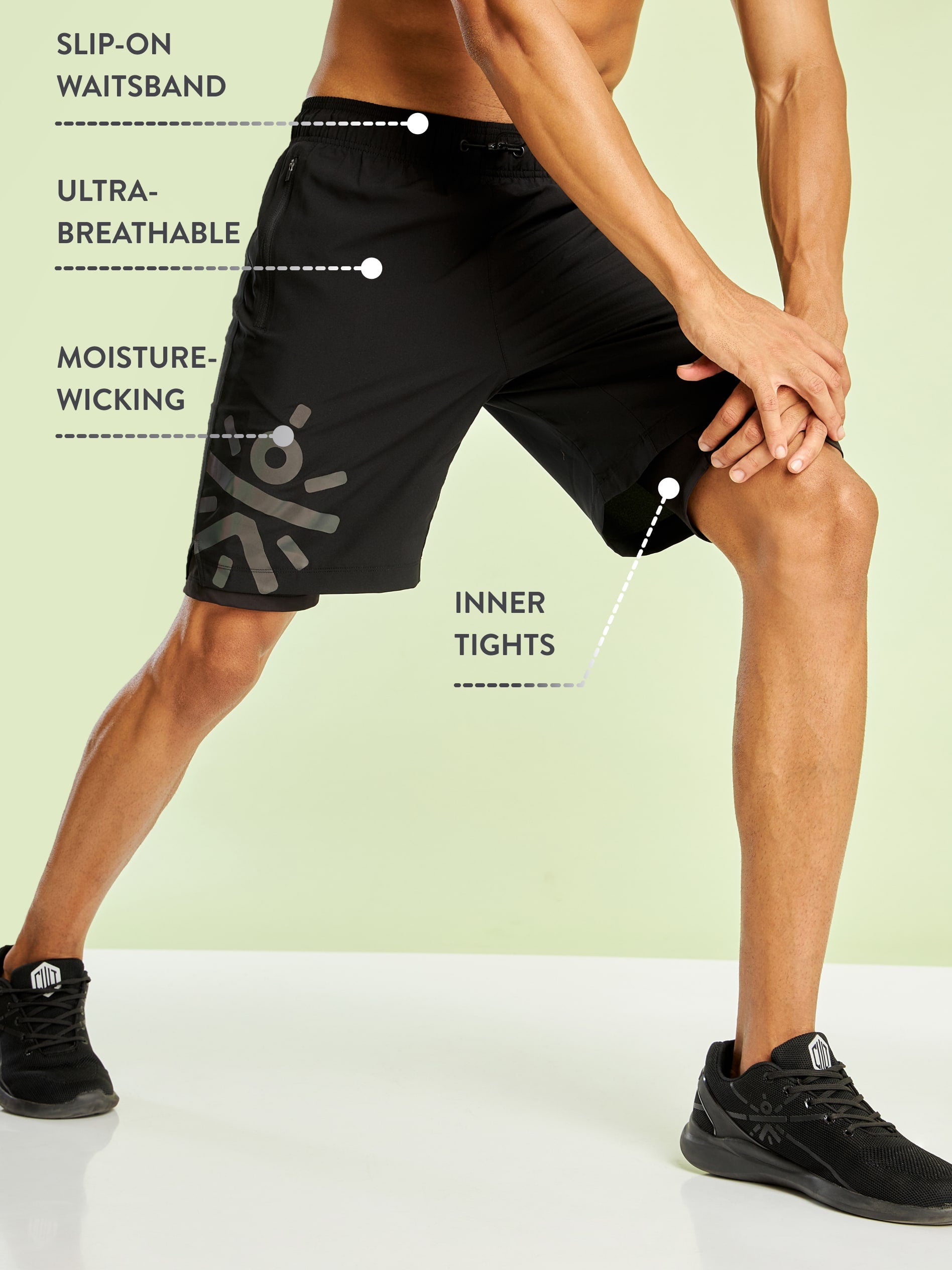 Graphic Running Shorts with Inner Tights