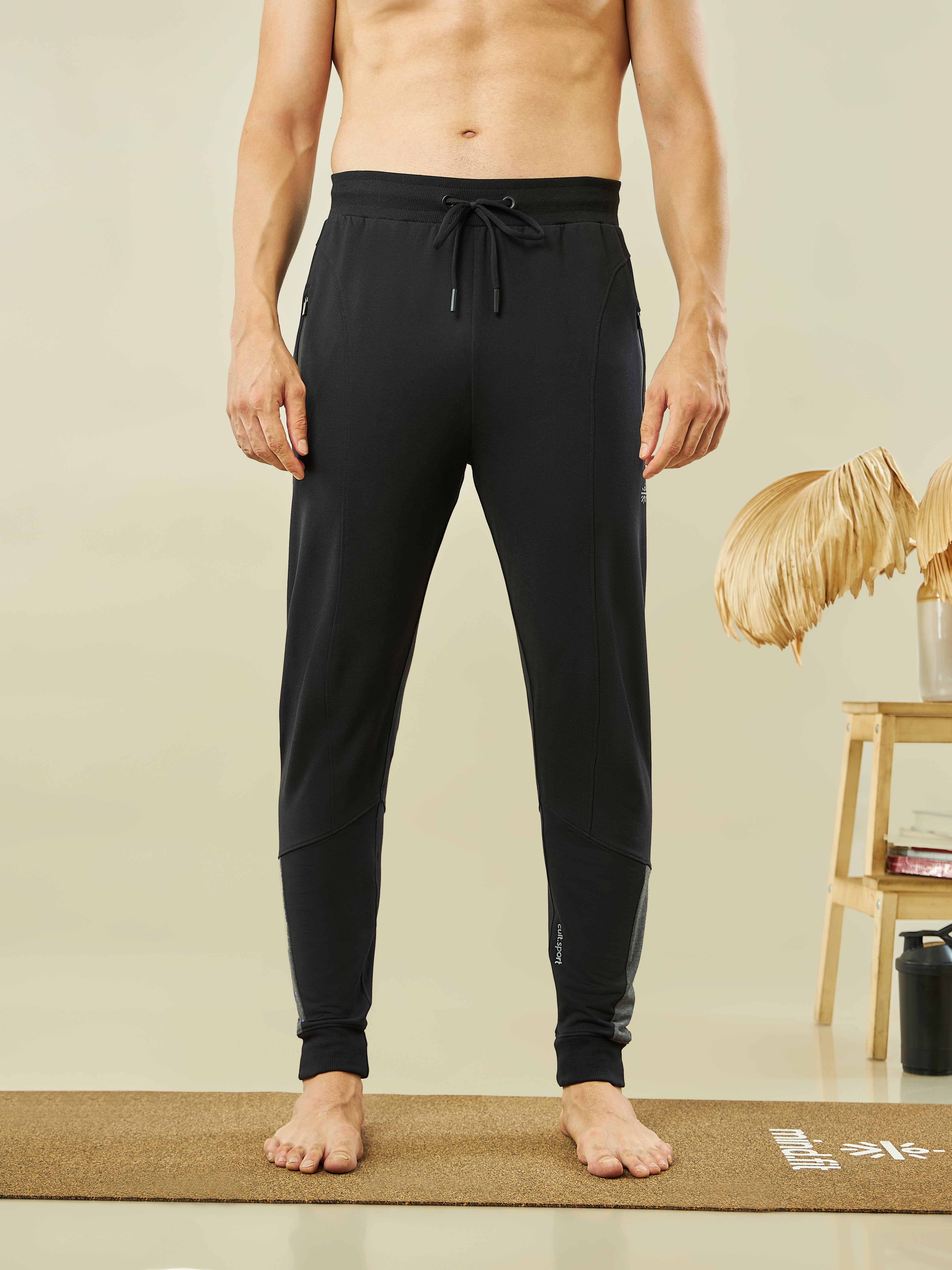 Contrast Panel Relaxed Tapered Fit Joggers