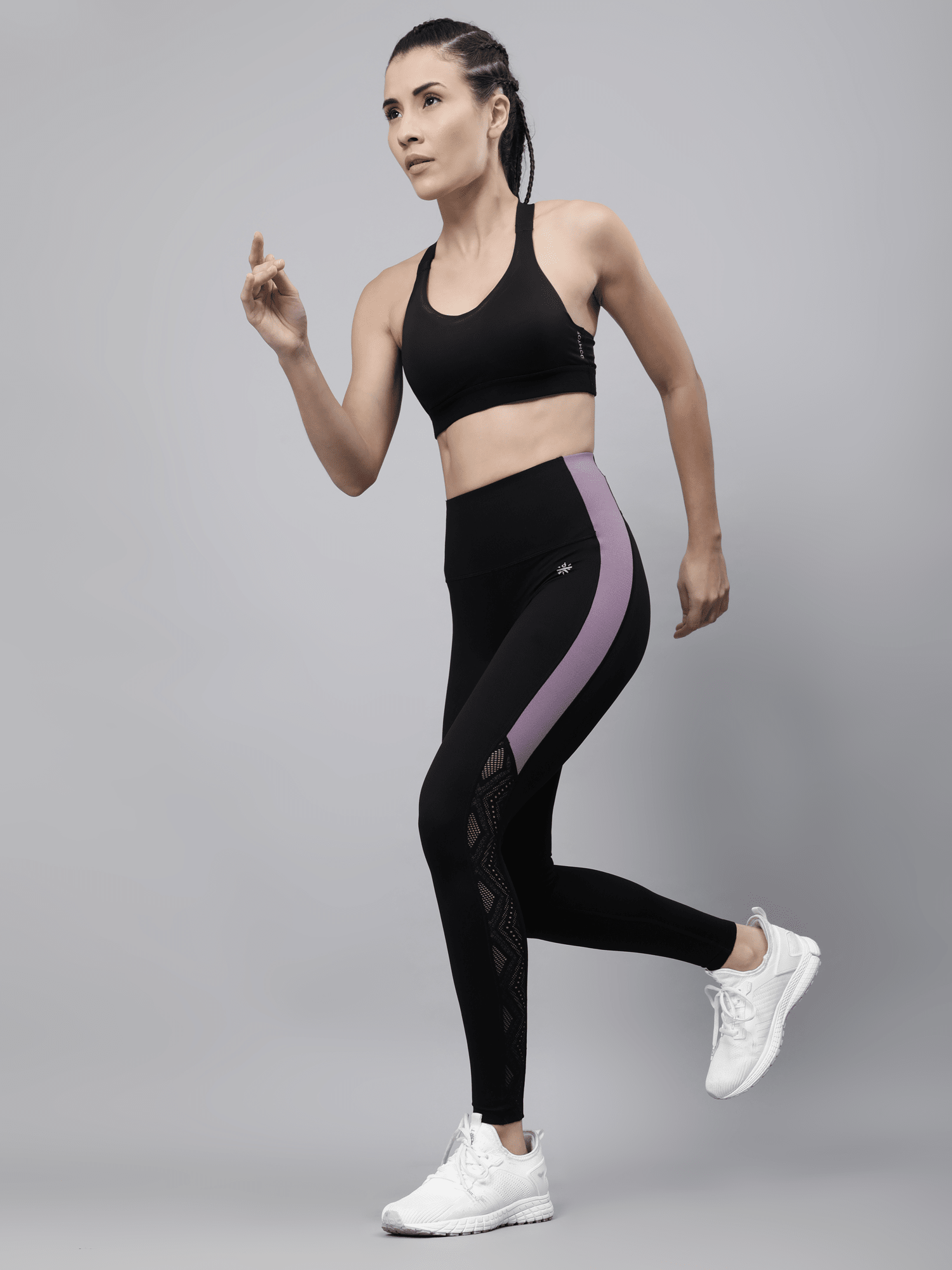 AbsoluteFit Uplift Black+Purple Workout Leggings