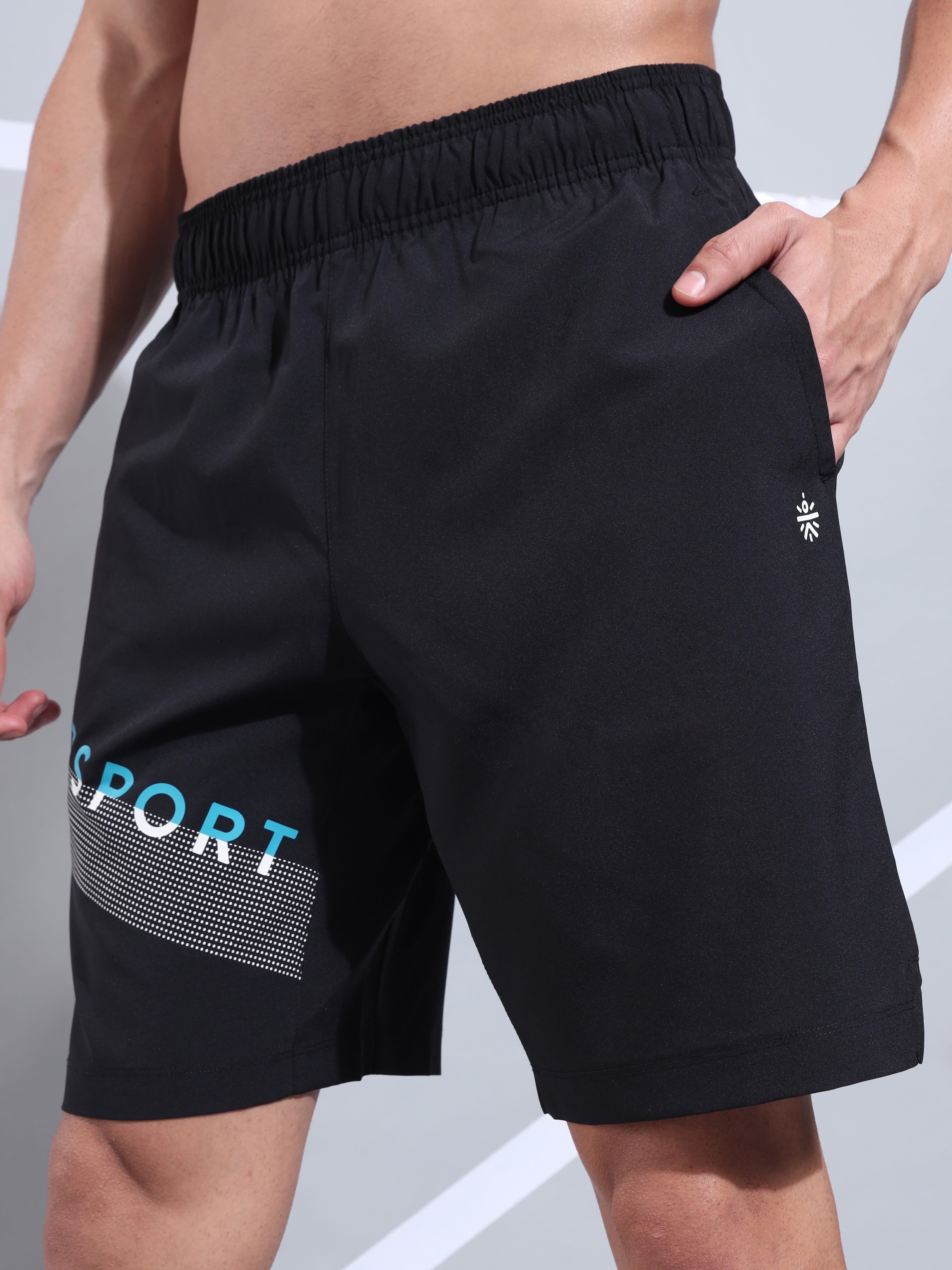 Performance Shorts with Graphic Print