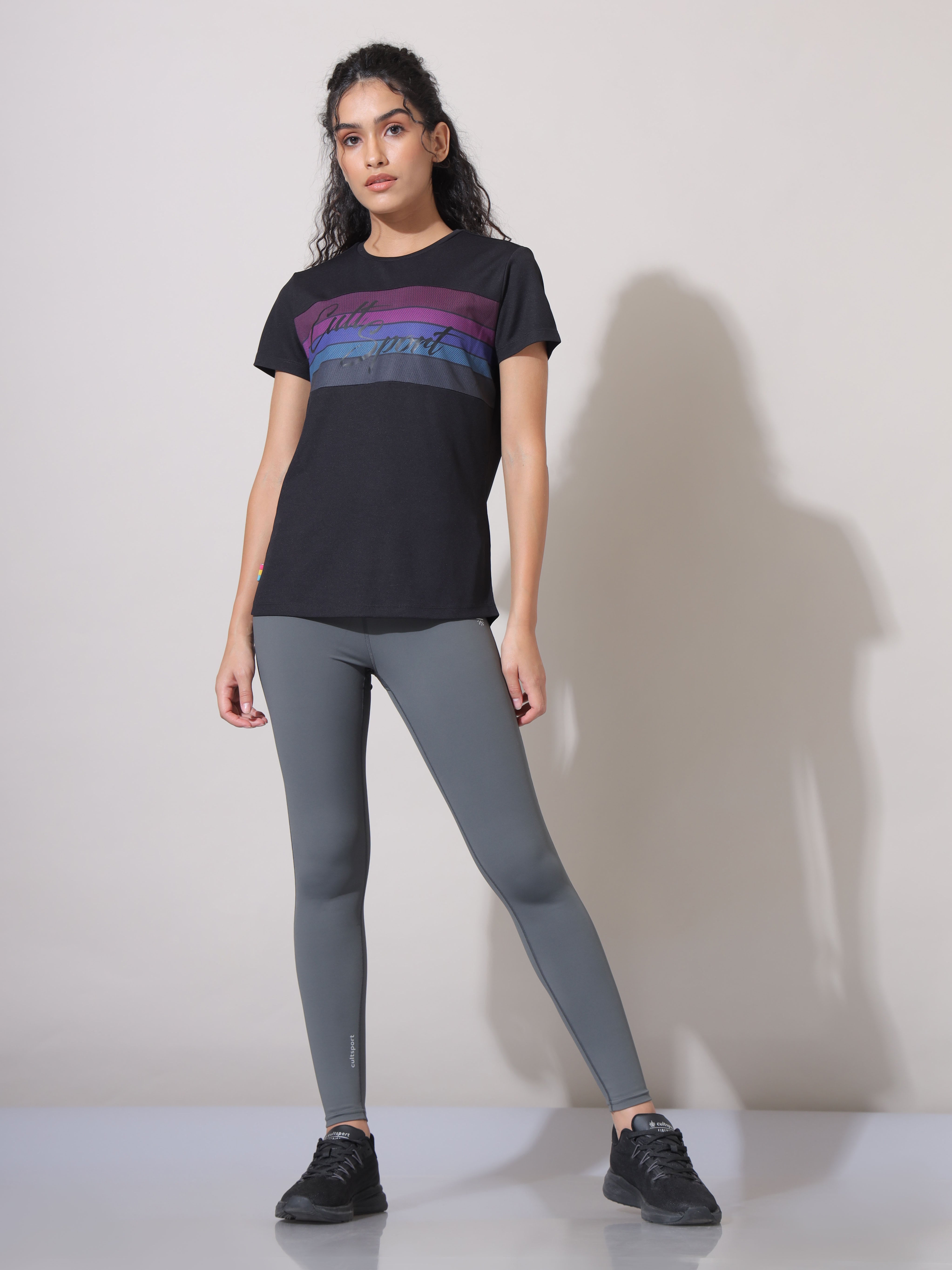 Grey Absolute Fit Solid Workout Tights