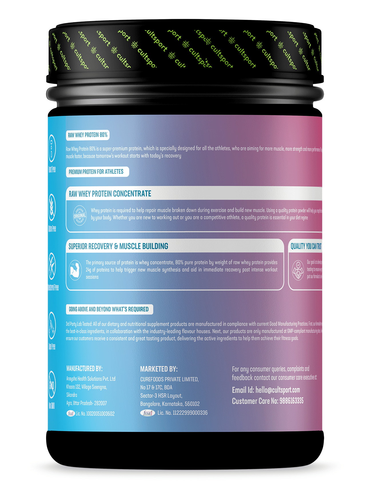 Raw Whey Protein 80% - 454 g | Protein Powder for Men & Women | Reforms Strength, Muscle Growth & Recovery | 24g Protein Per Serving | Unflavoured Concentrate