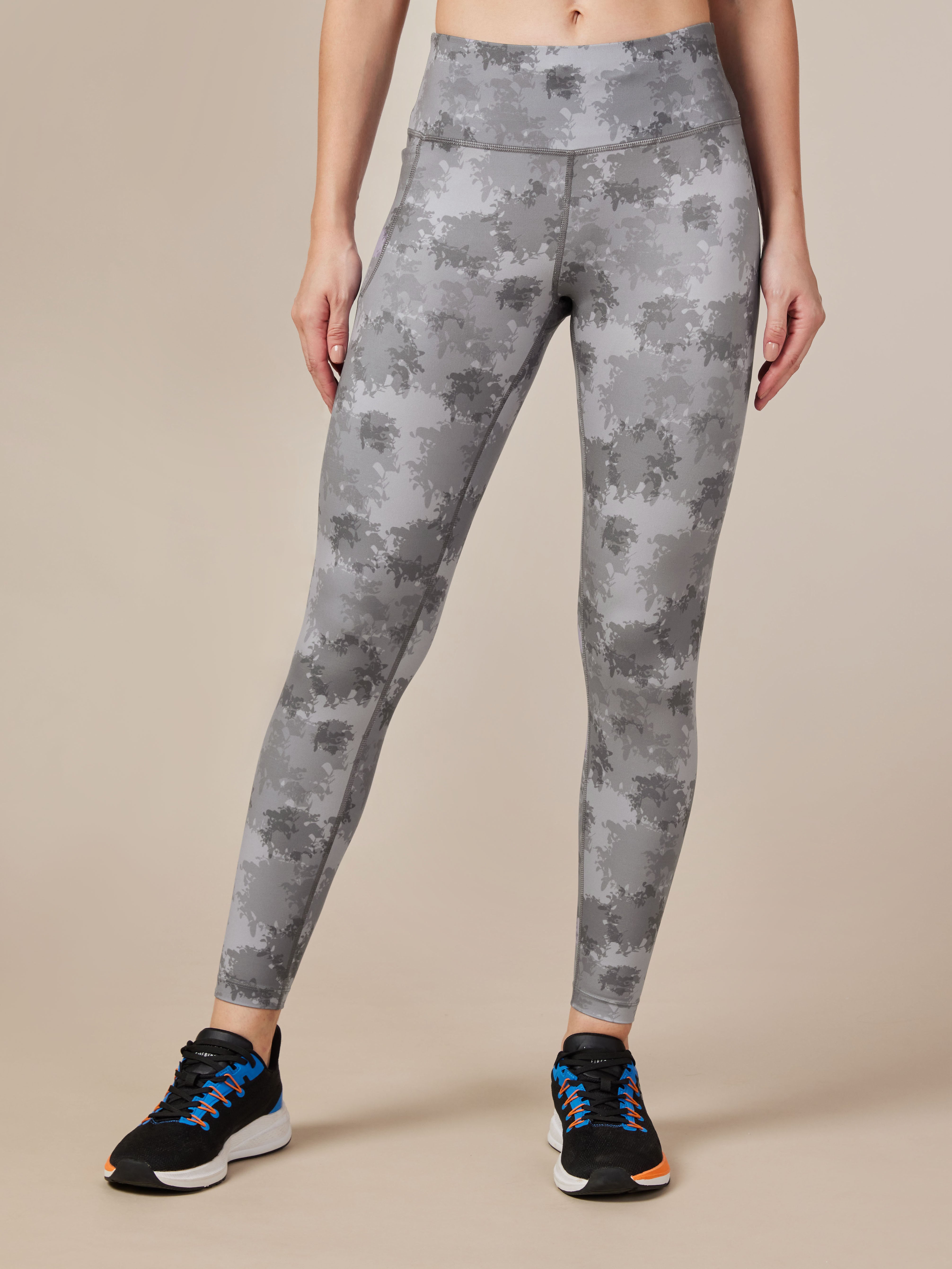 Grey Printed Performance Tights