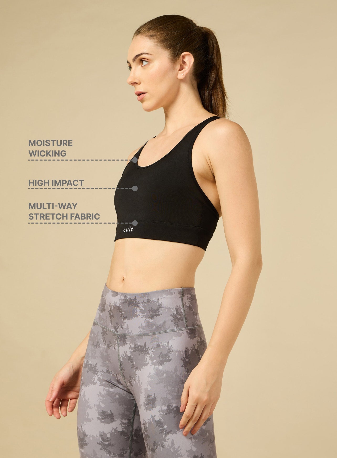 Cult Black Criss Cross Back Bra