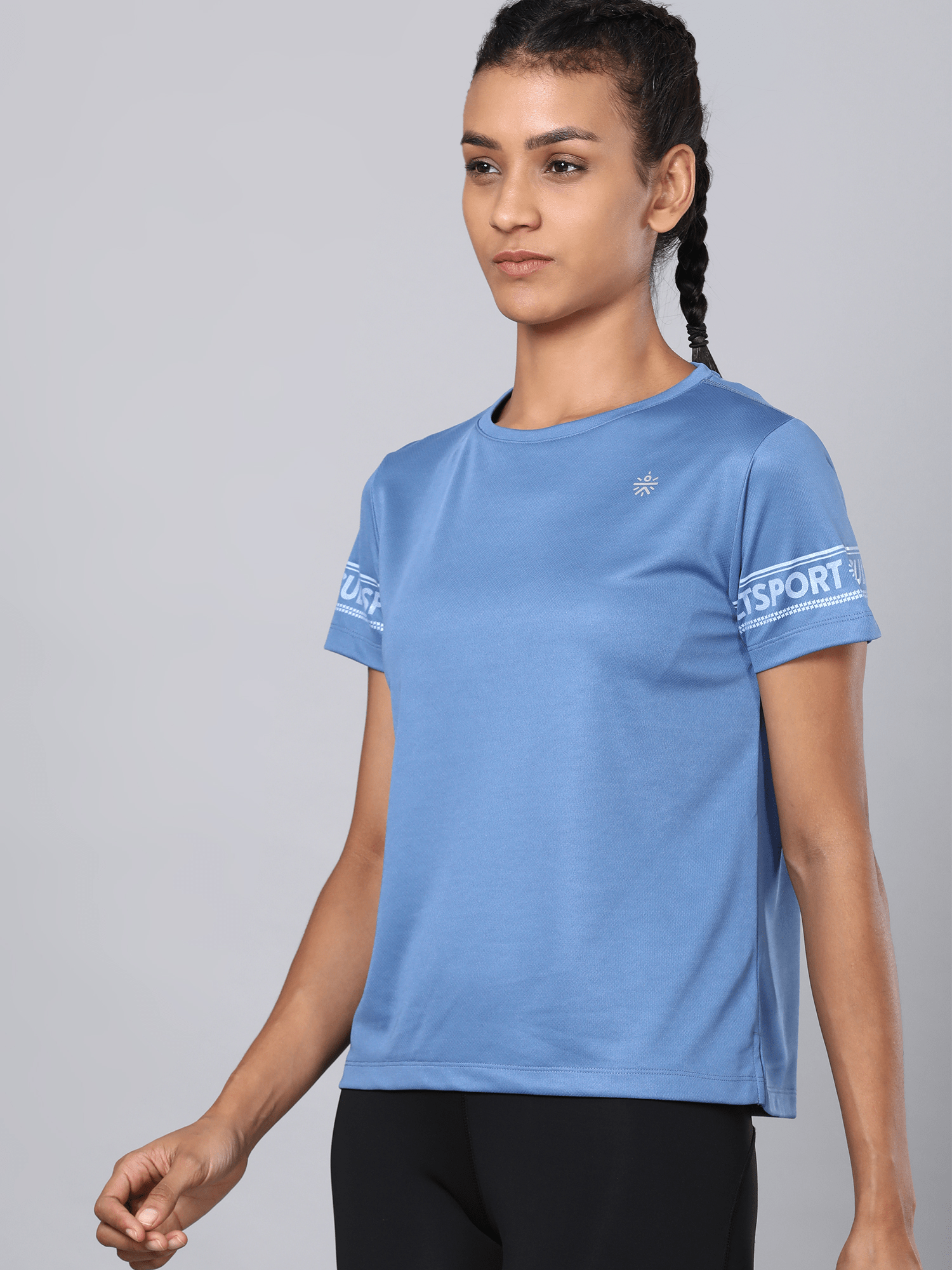 Code Hustle Blue Workout Tee