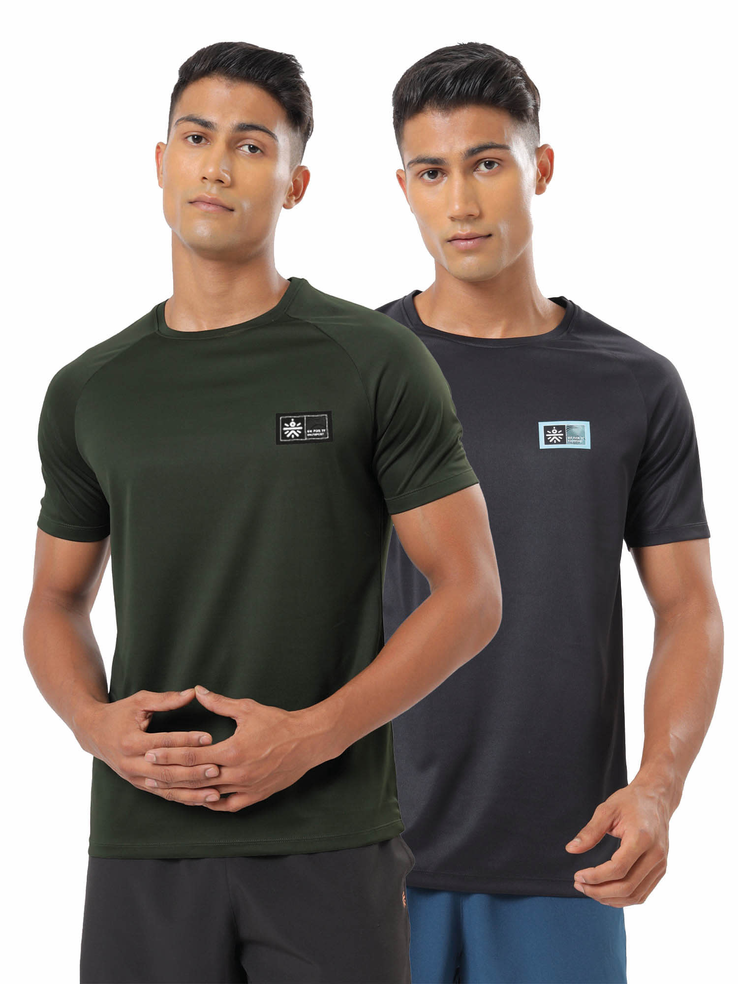 Solid Raglan T-shirt with Logo Pack of 2