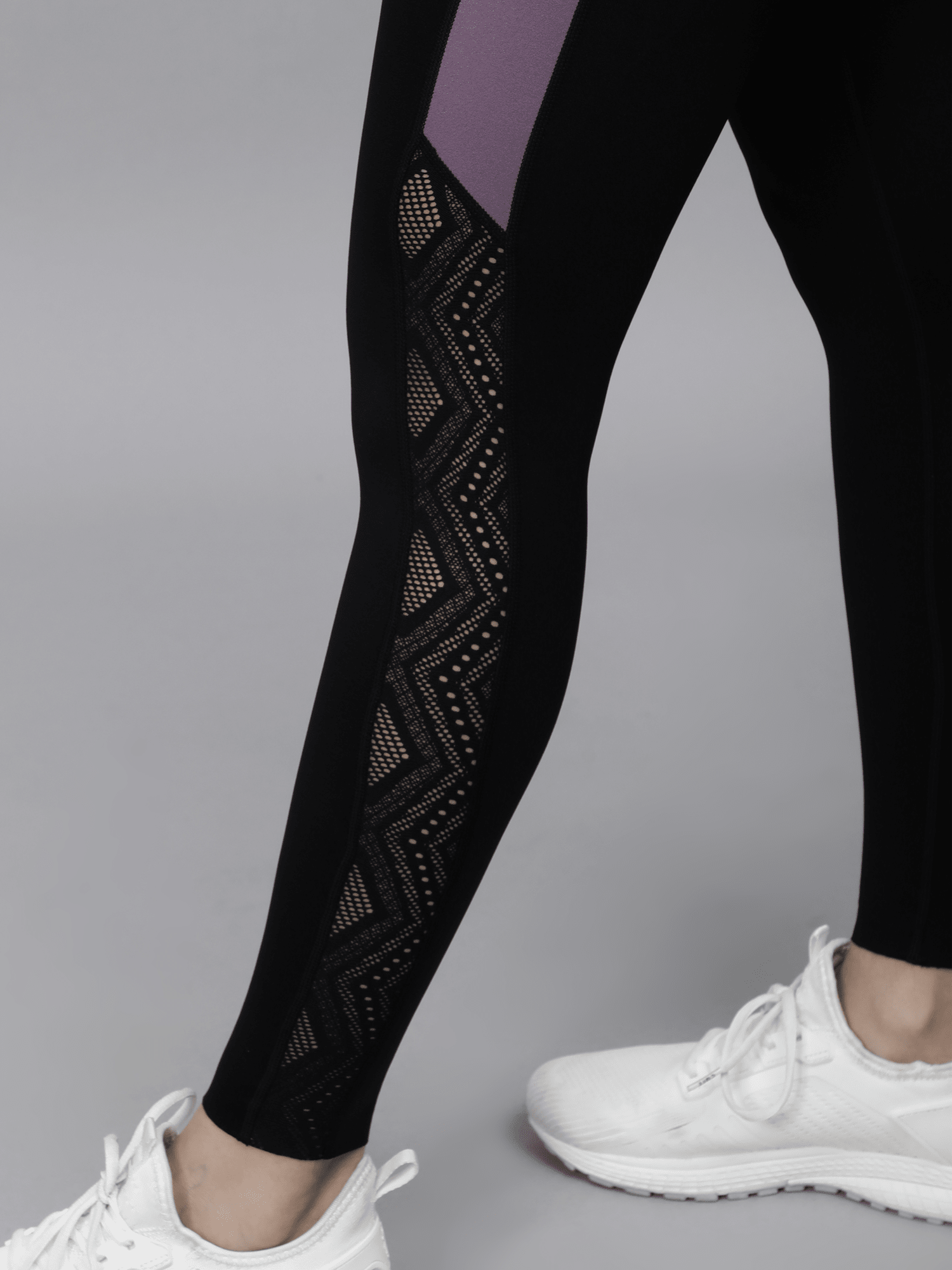 AbsoluteFit Uplift Black+Purple Workout Leggings