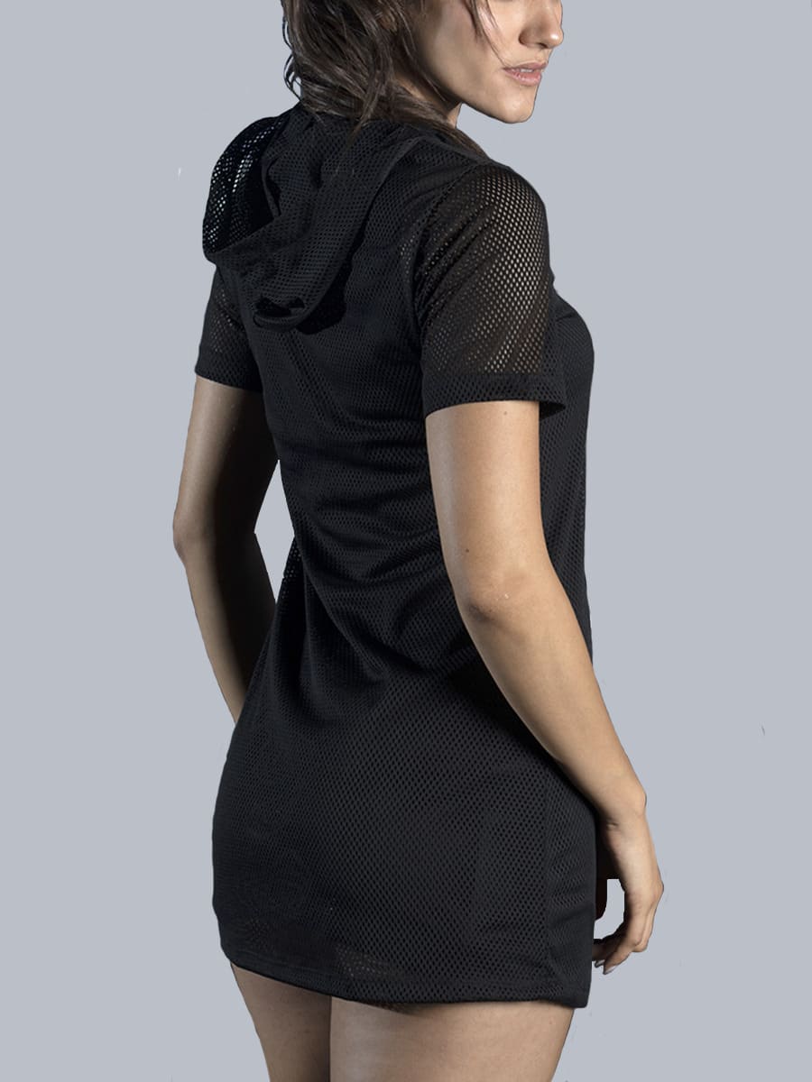 Women Go-beyond Black Mesh Dress