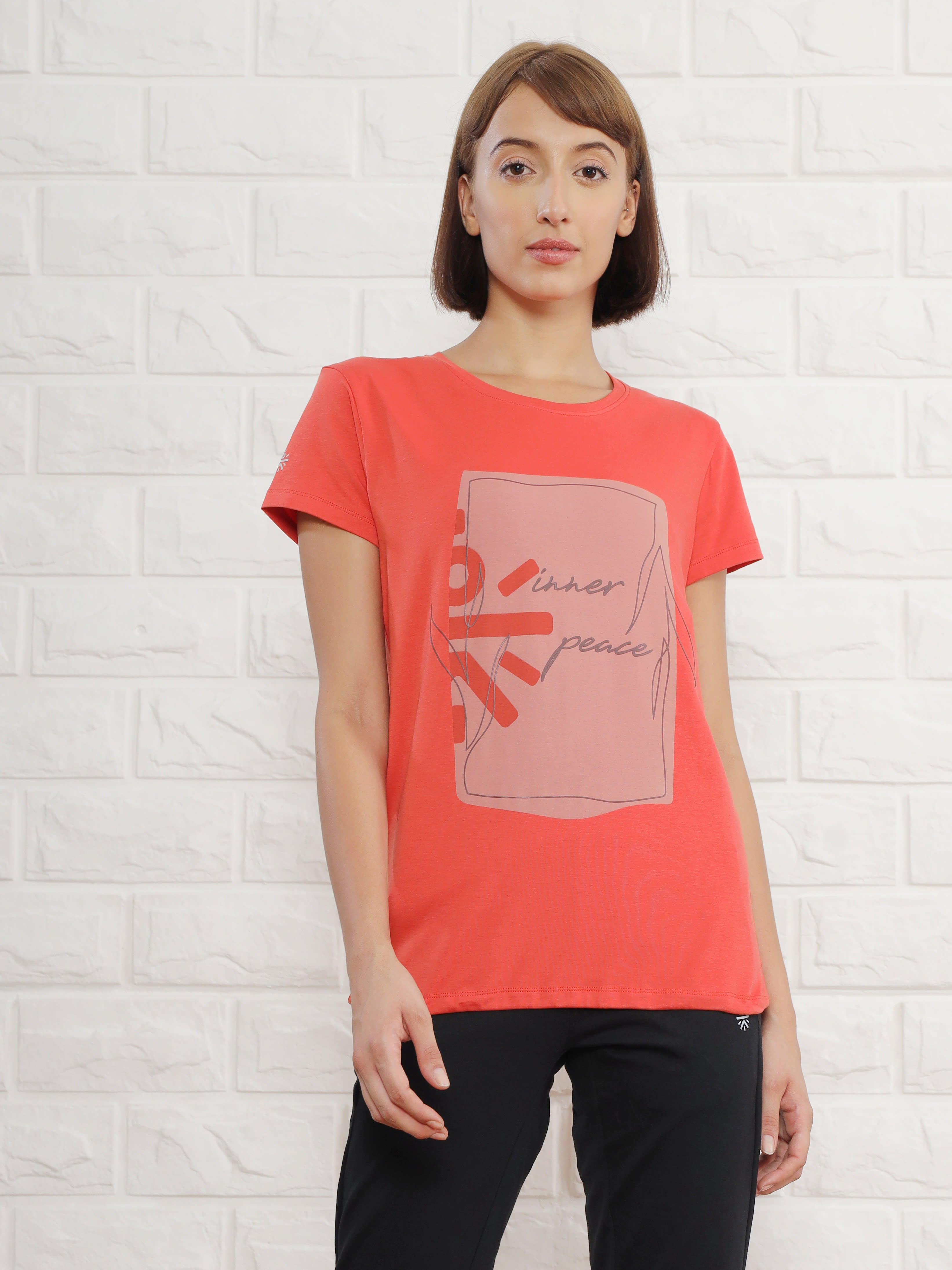 Graphic Print Yoga T-shirt