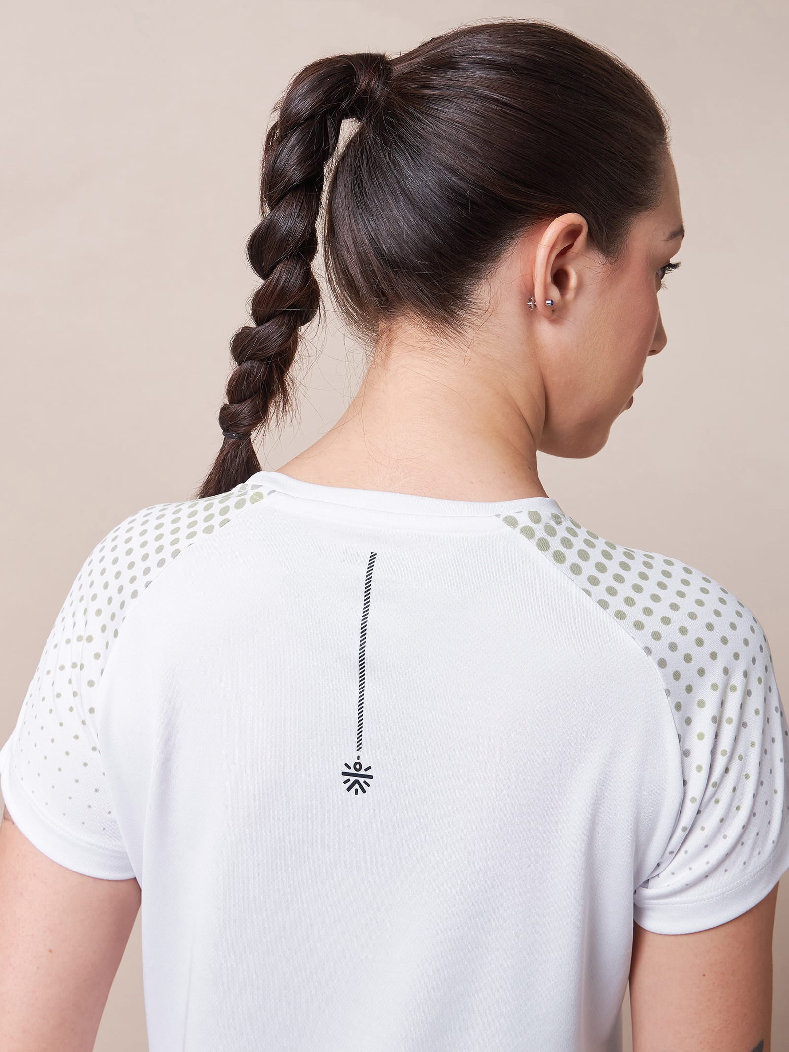 Halftone Print Raglan Workout T-shirt