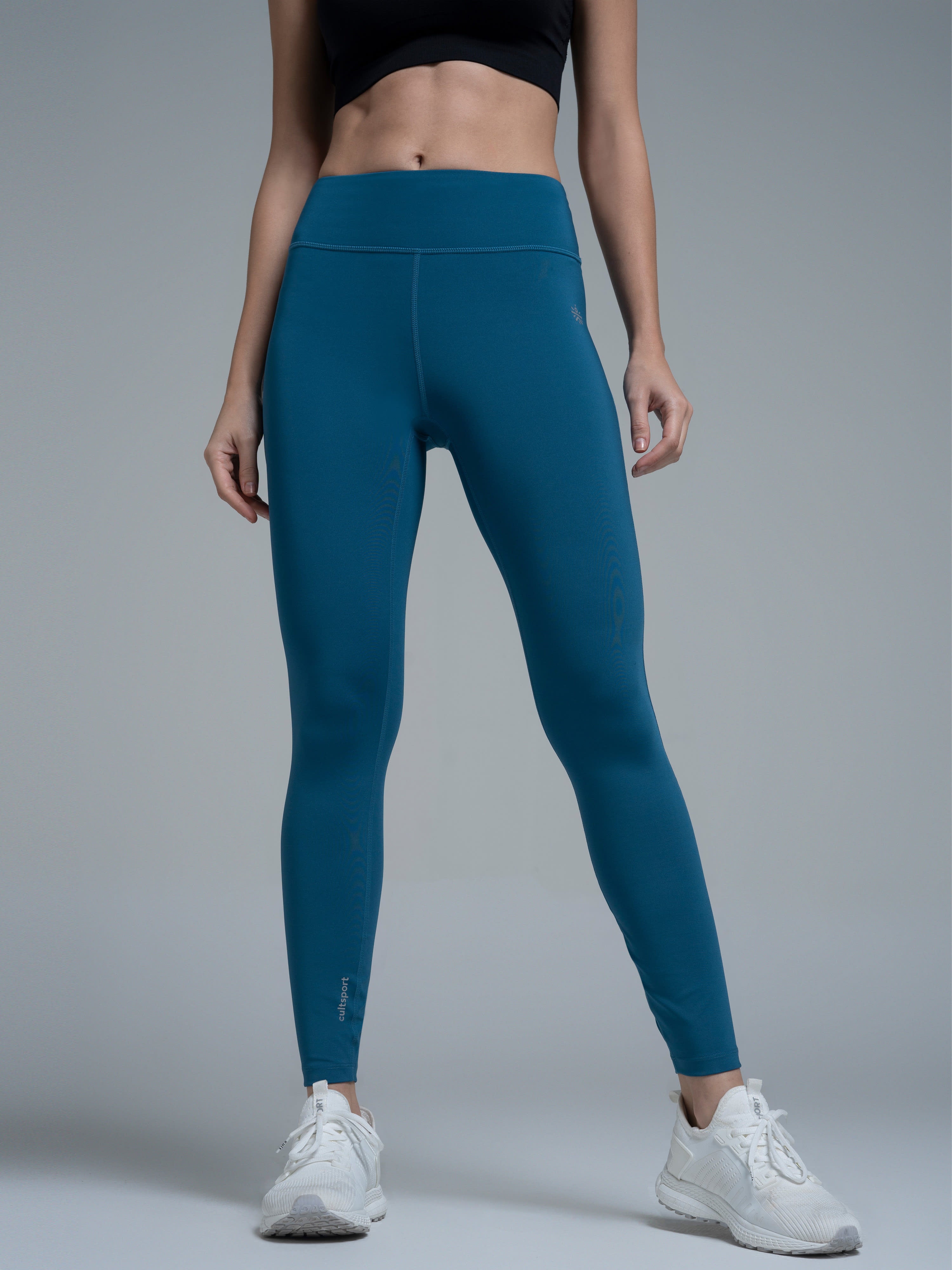 Teal Absolute Fit Solid Workout Tights