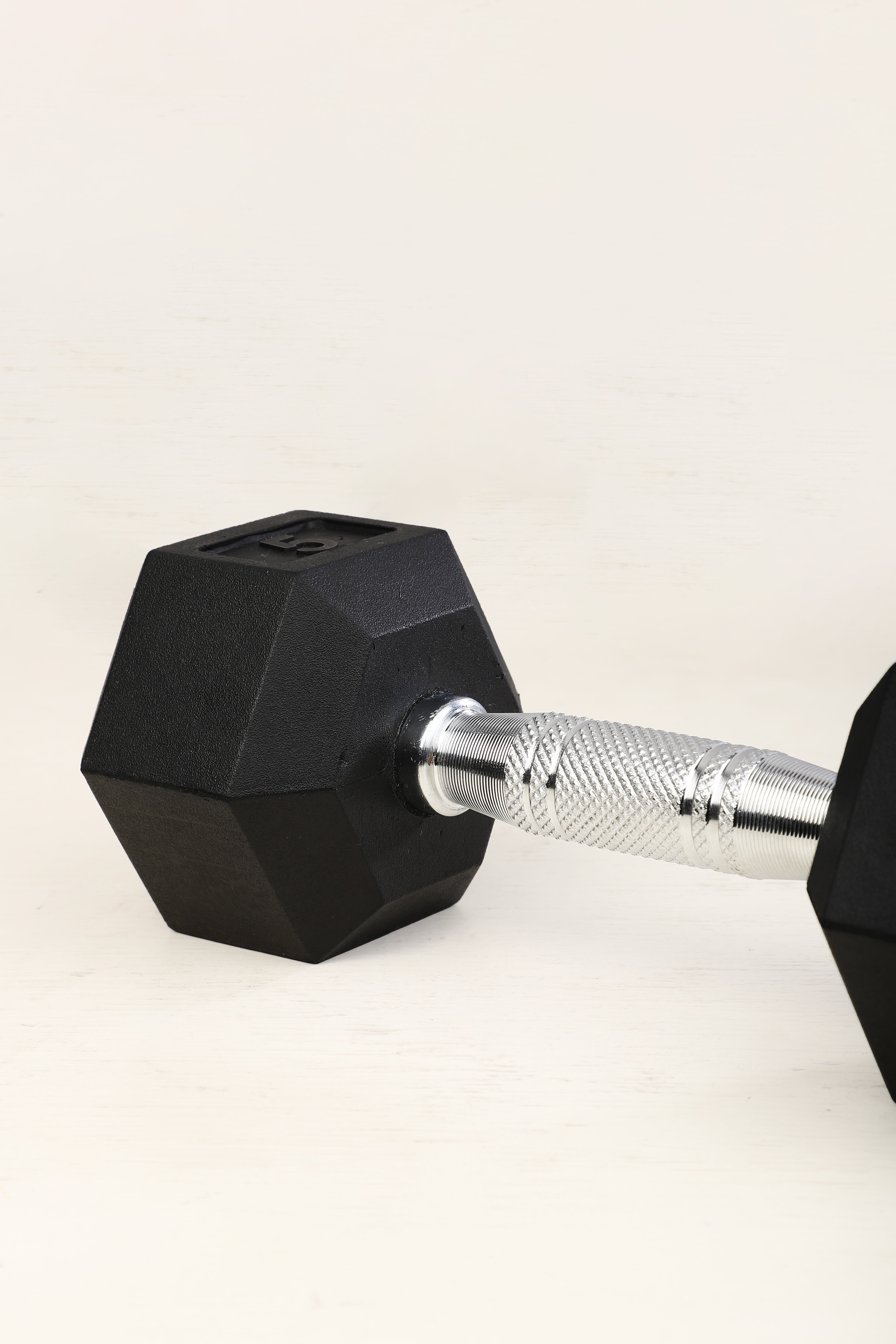 5kgx1 Hex Dumbbell | For Home Gym Exercises | Rubber coated with Chrome Handles | 1 Piece (6 months extended Warranty only on Cultsport.com)