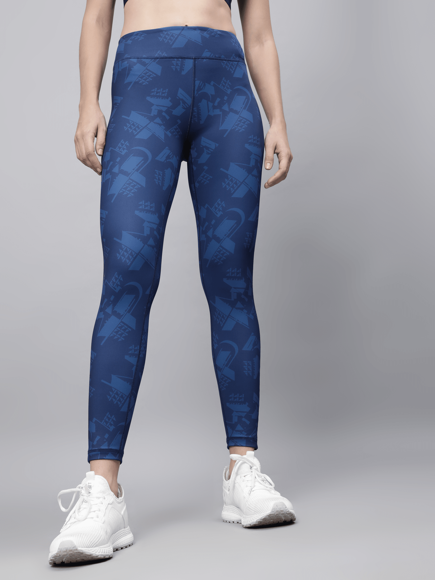 Absolute Fit Abstract Navy Print Tights