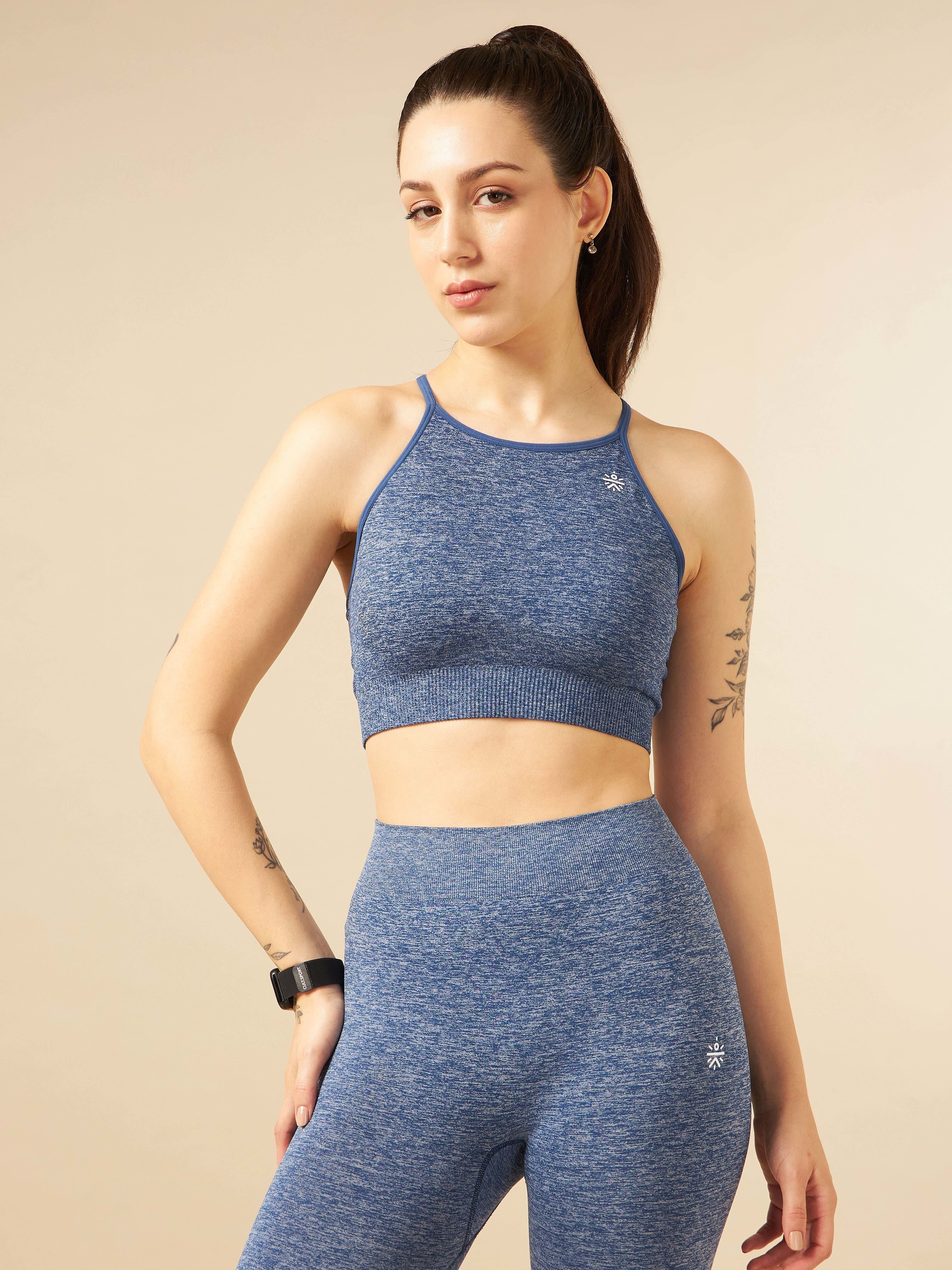 Navy Seamless Medium-Support Sports Bra