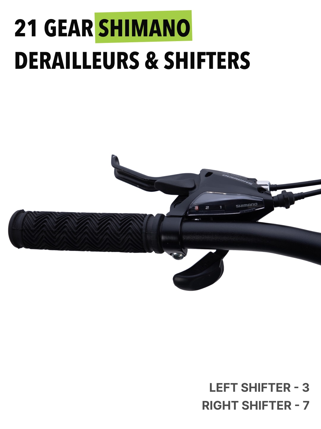 Monstro 26T Fat Bike – 21 Speed Shimano Gear, Front Suspension, Dual Disc Brake, Black