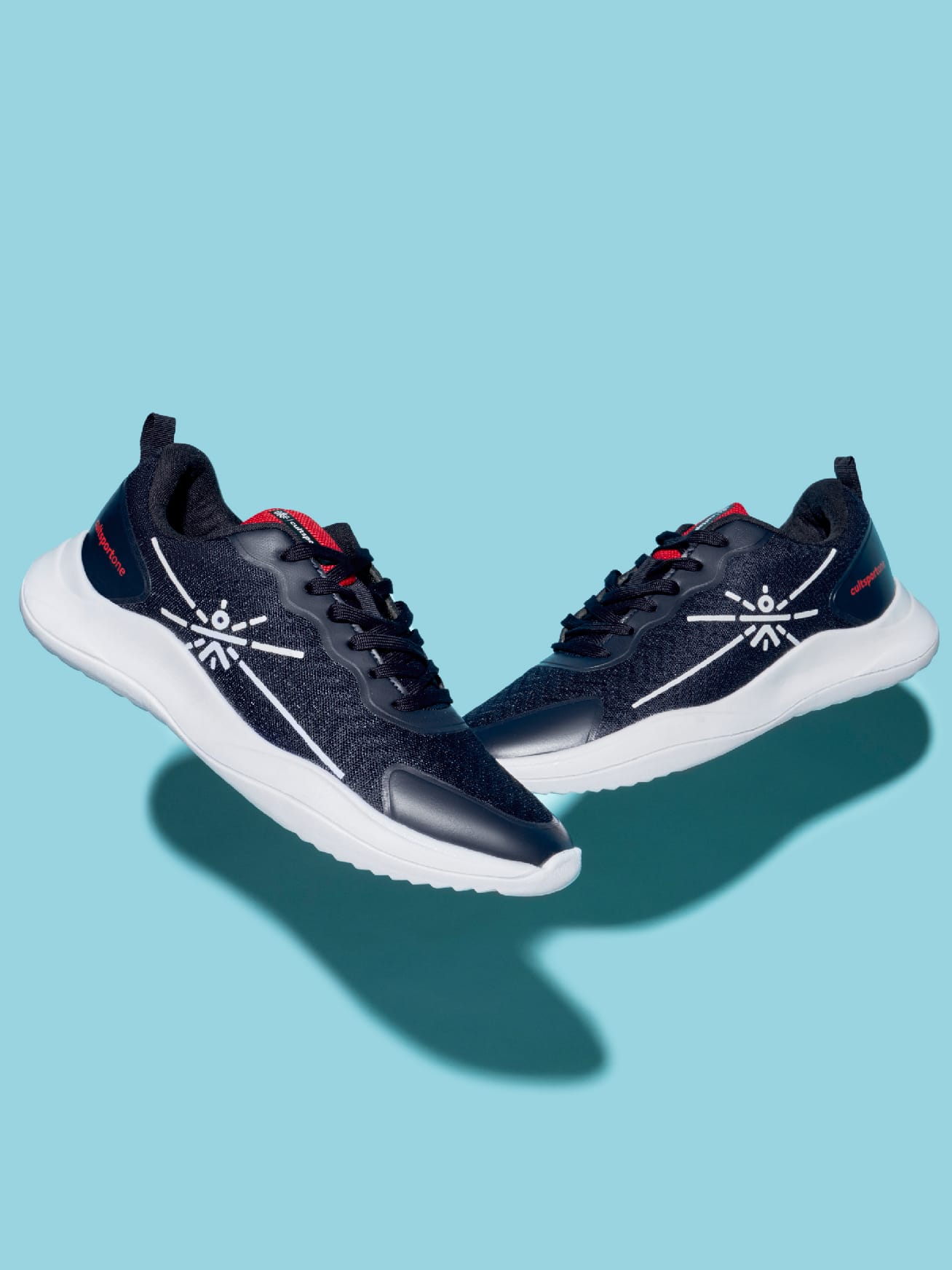 Lope Men Running Shoes - Navy Blue/Red