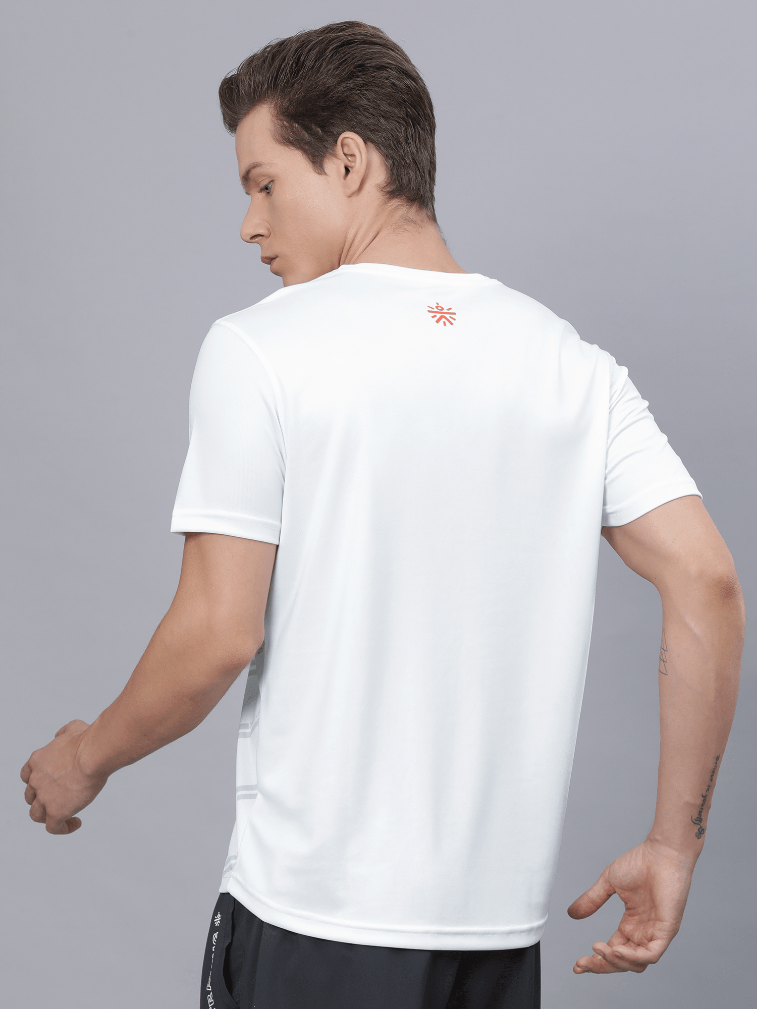 Signature Slant White Workout Tee