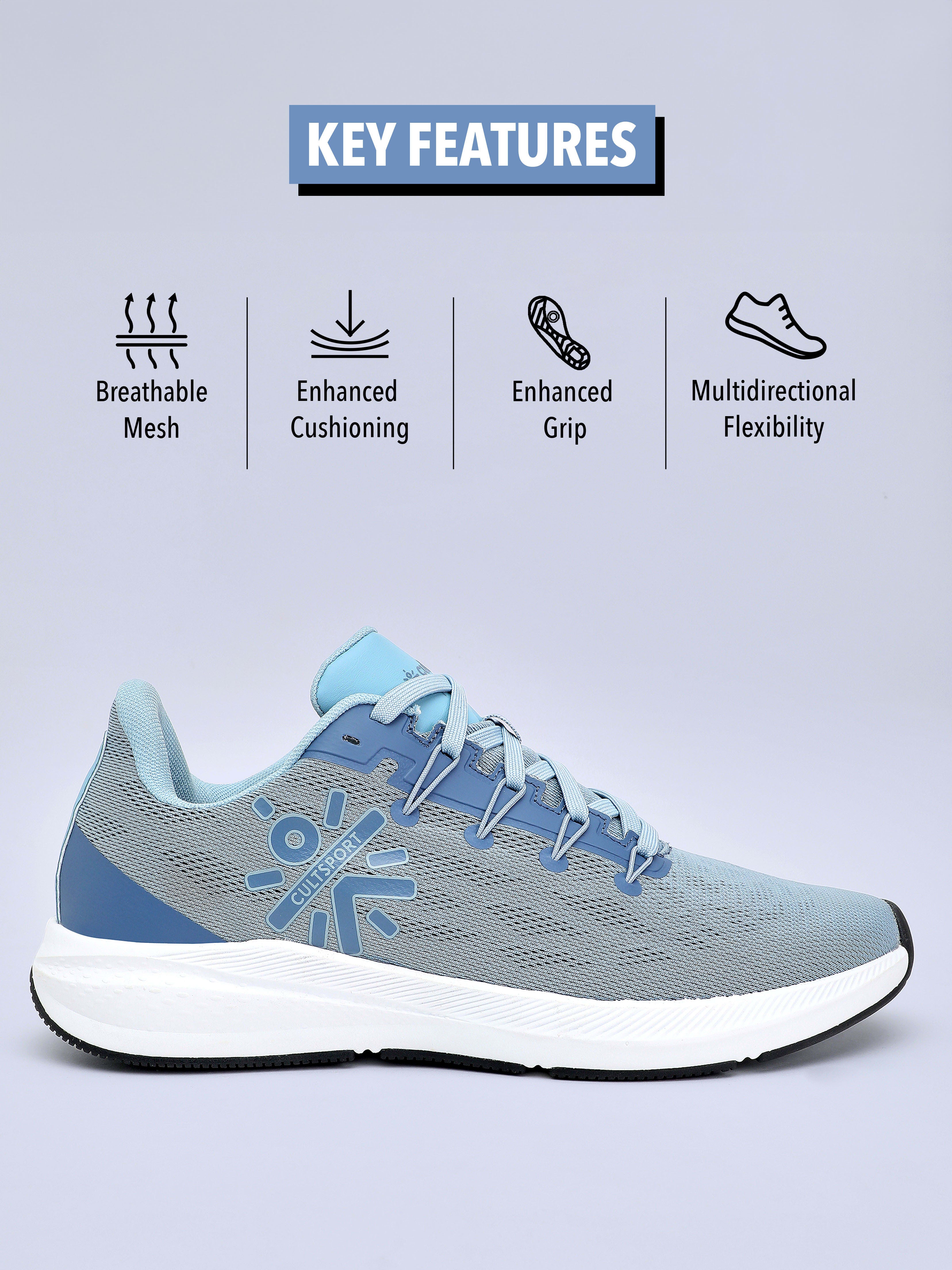 cult Firebird Men Running Shoes - Ash Blue