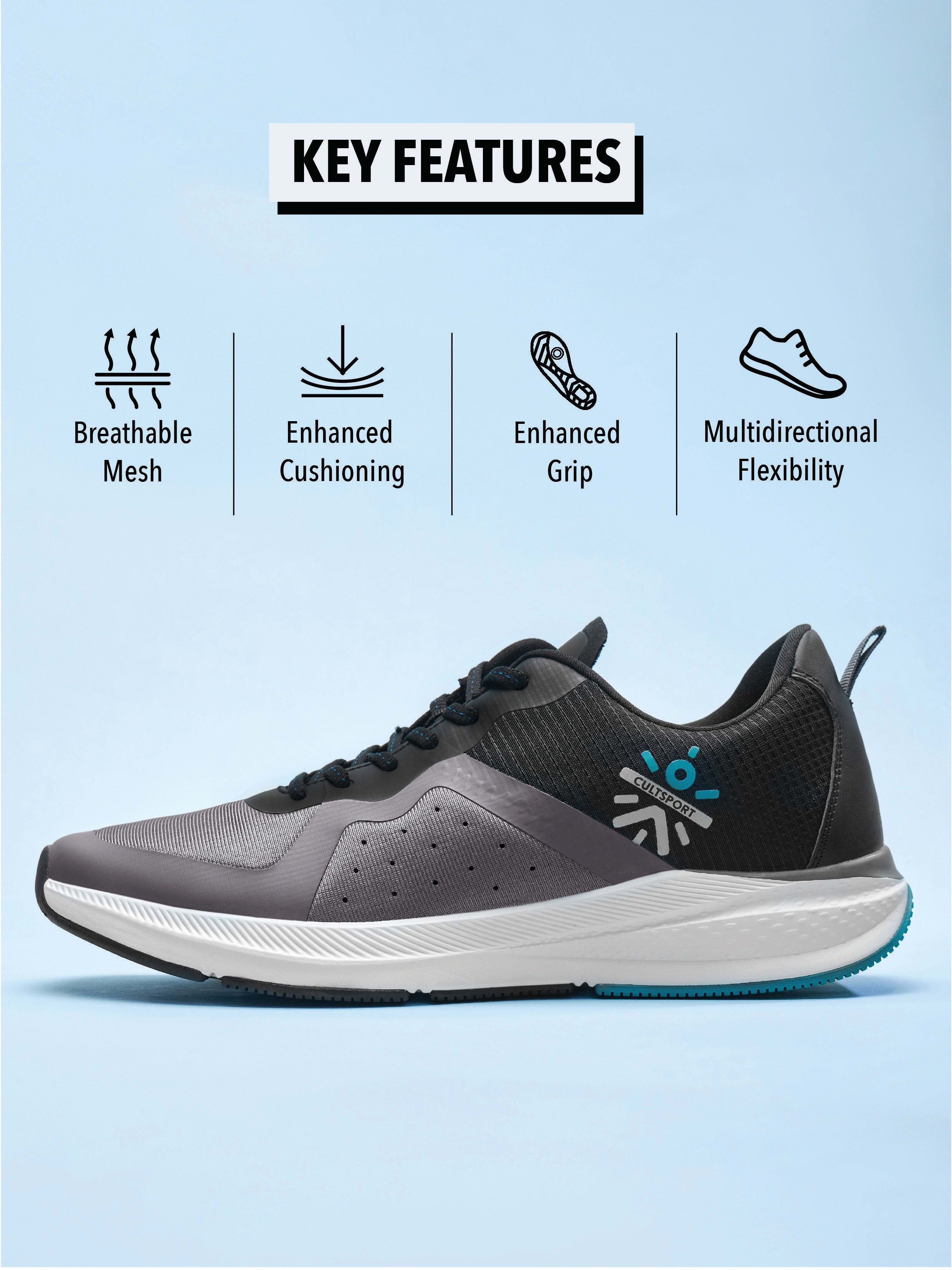 cult Speedster Men Running Shoes - Grey