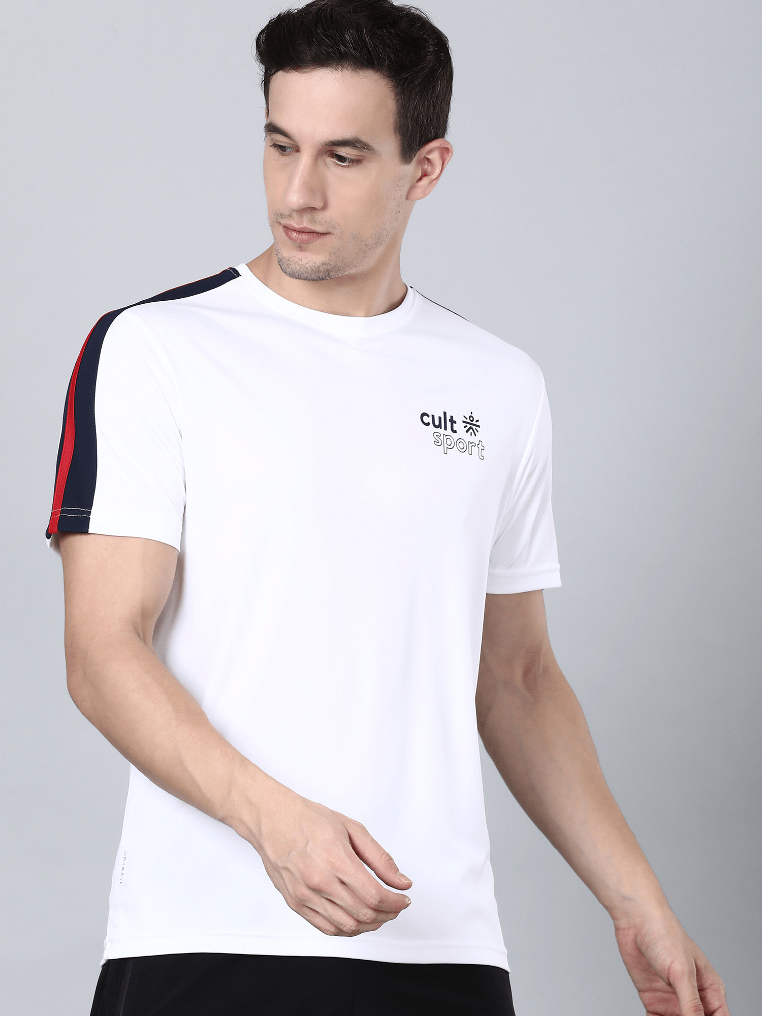 Signature Stripe White Gym Tee