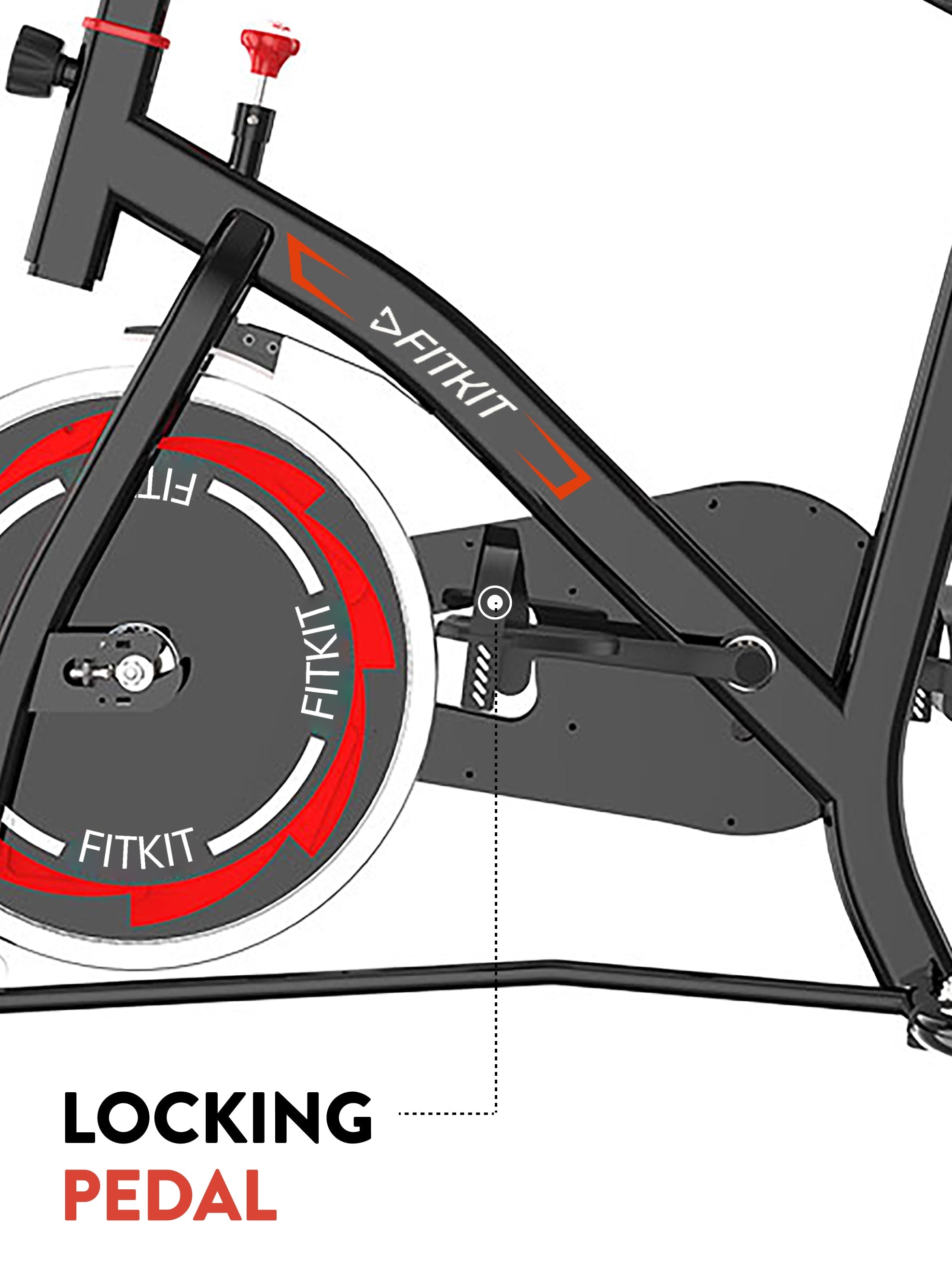 FK1000 Spinbike | 4kg Flywheel | Max Weight 120kg | Friction Resistance |  Red (with 6 months extended warranty)