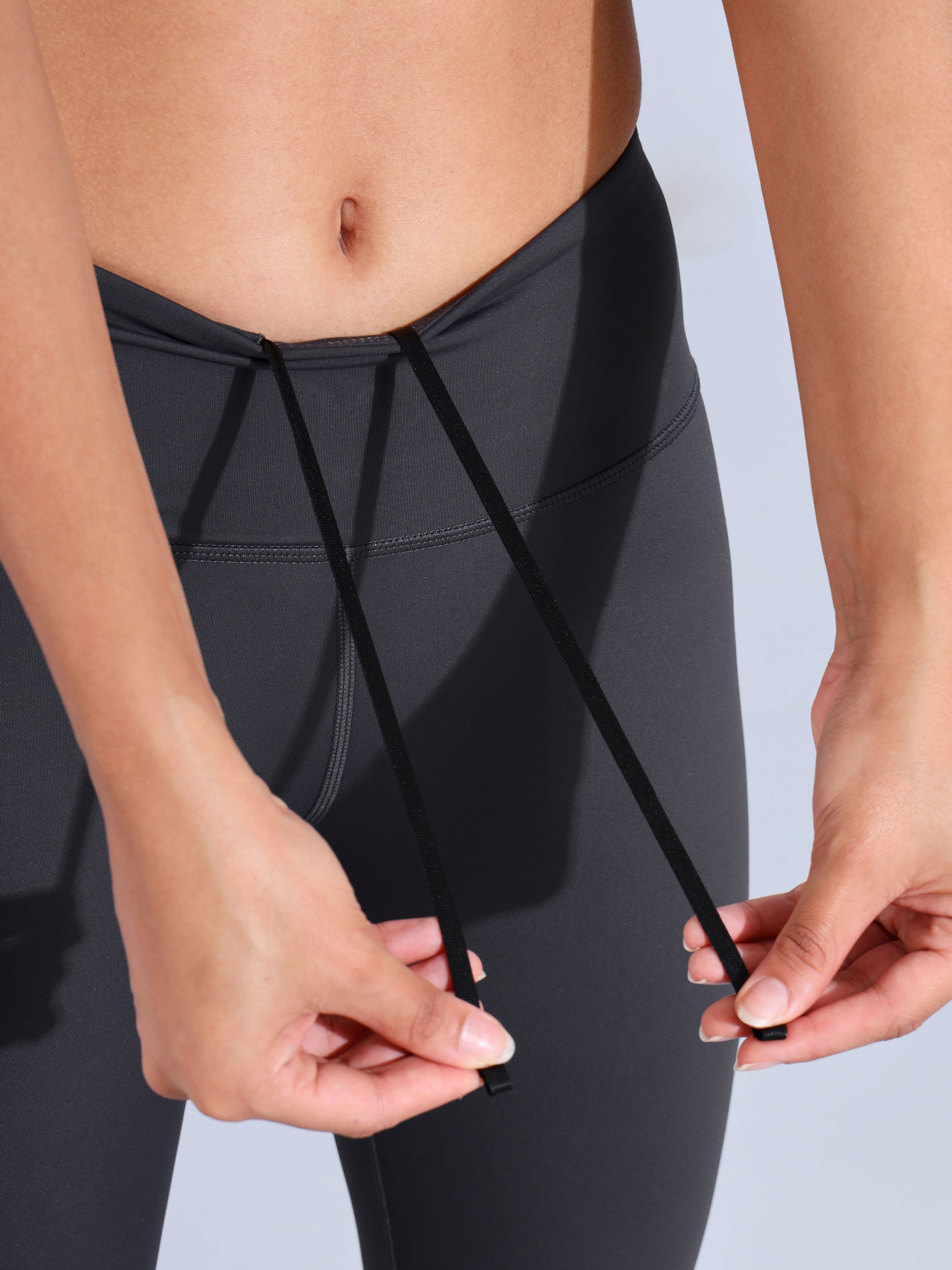 Dark Grey Absolute Fit Tights with Sheer Mesh Panels and Back Pocket