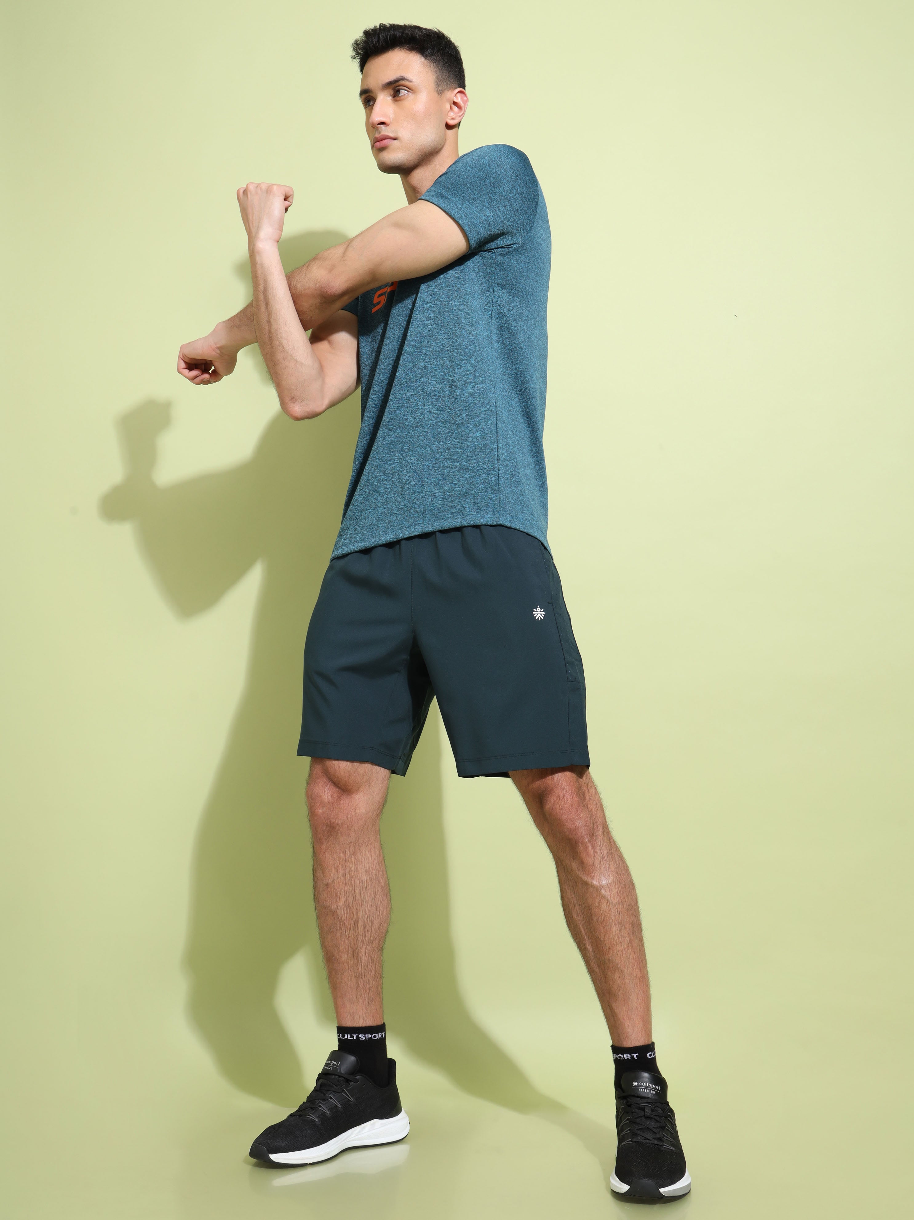 Solid Active Shorts with Perforated Panel