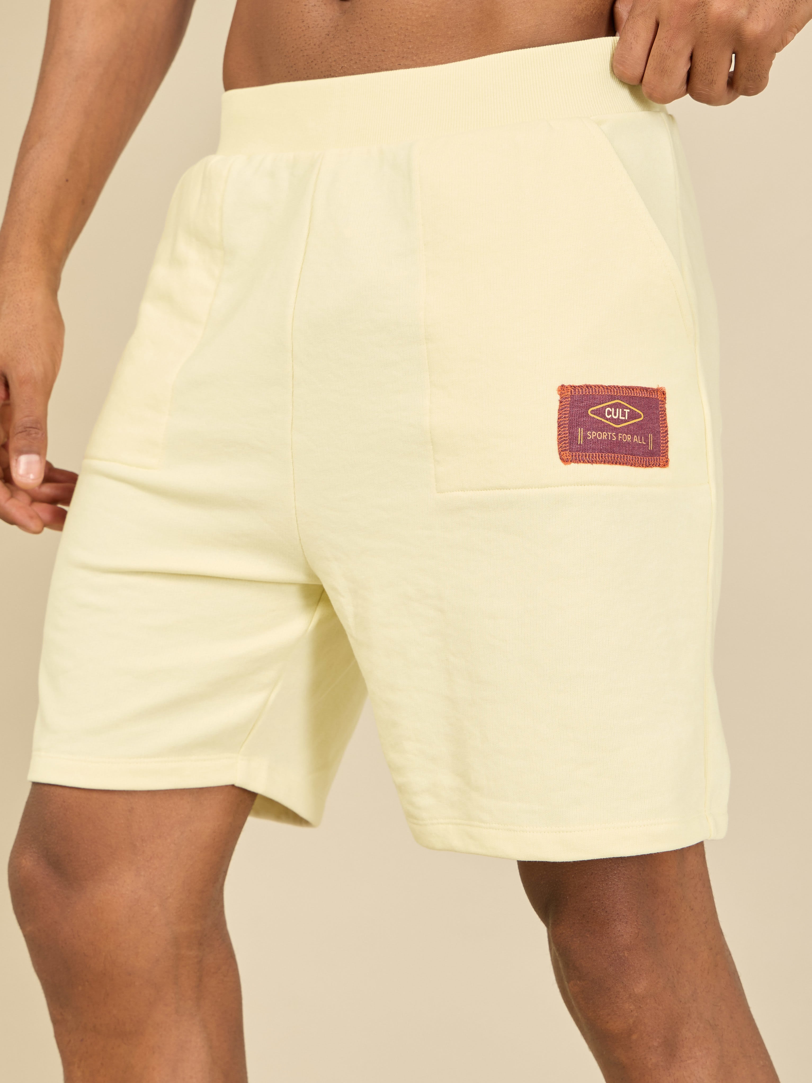 Men Beige Cult Club Shorts
