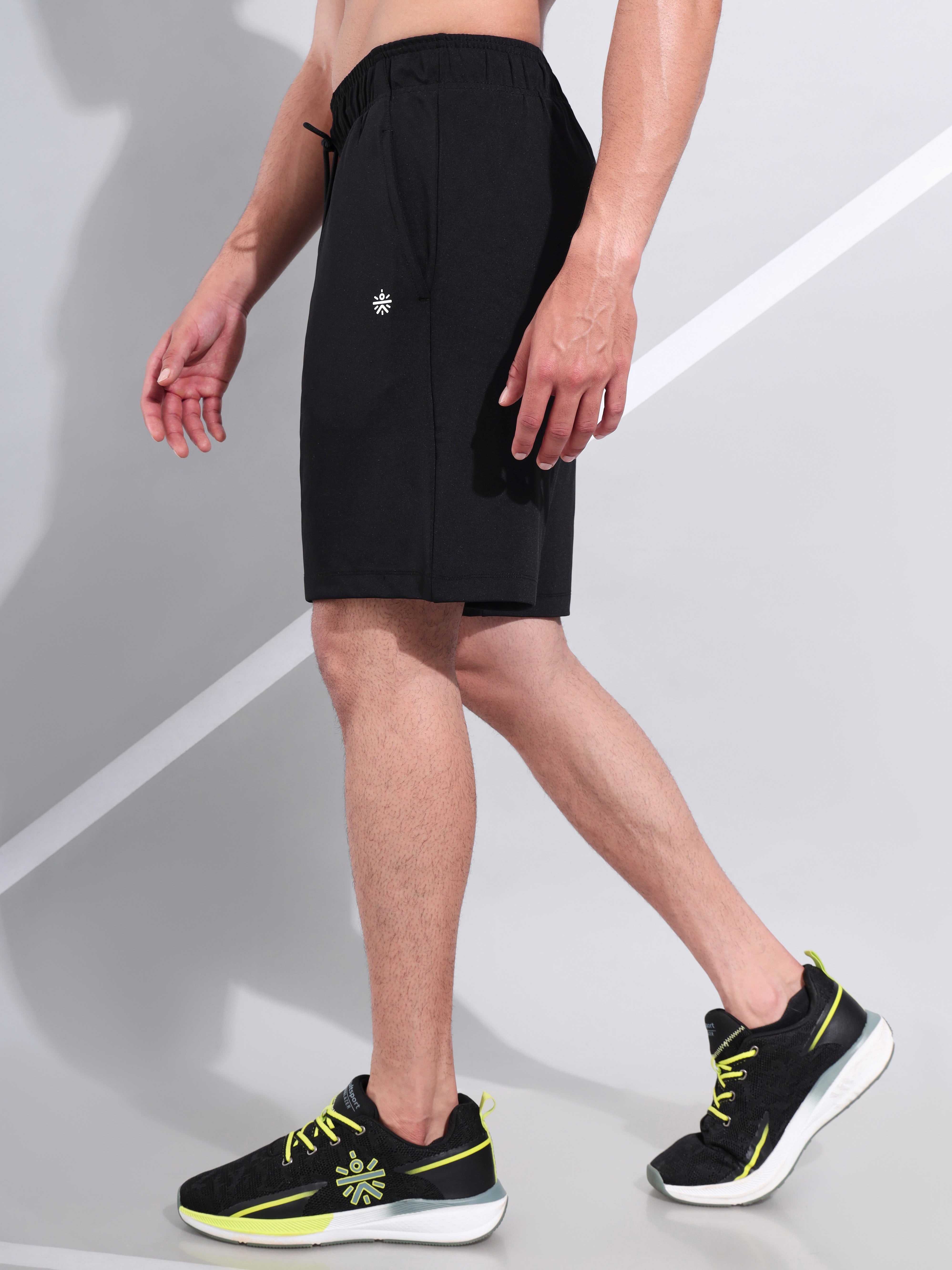 Solid Active Shorts with Side Pockets