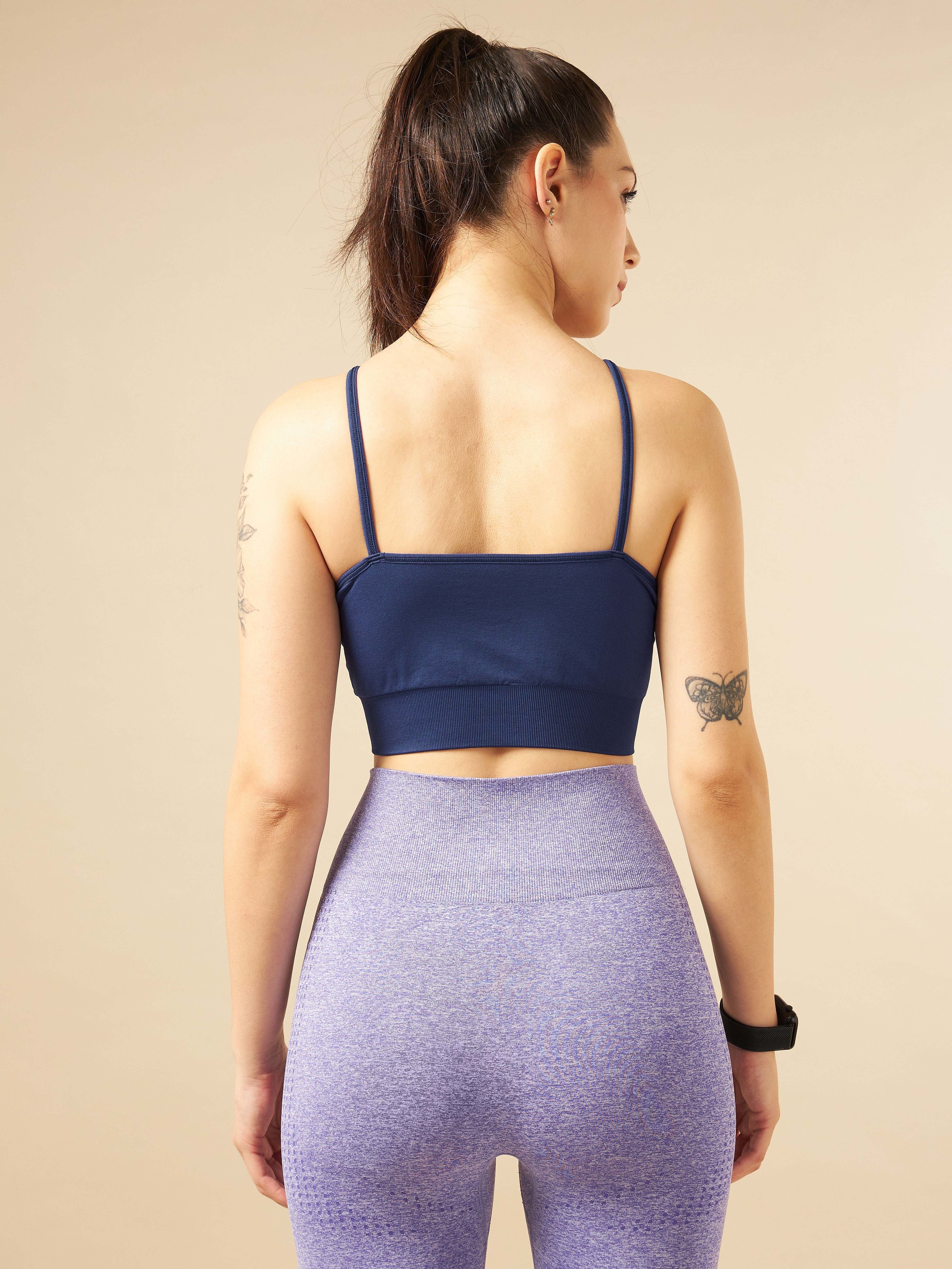 Blue Seamless Medium-Support Sports Bra