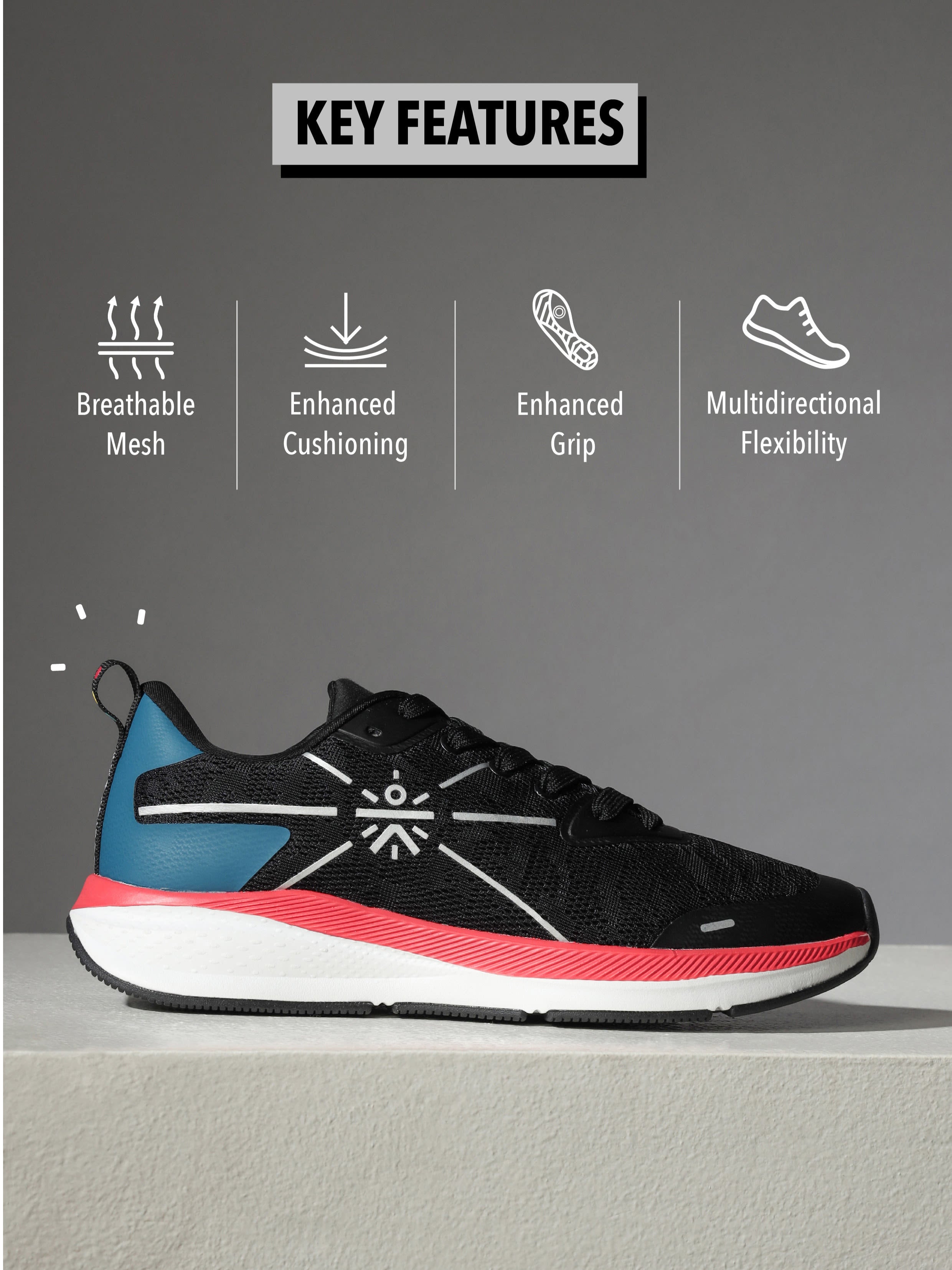 cult Flomo Men Running Shoes - Black/Blue