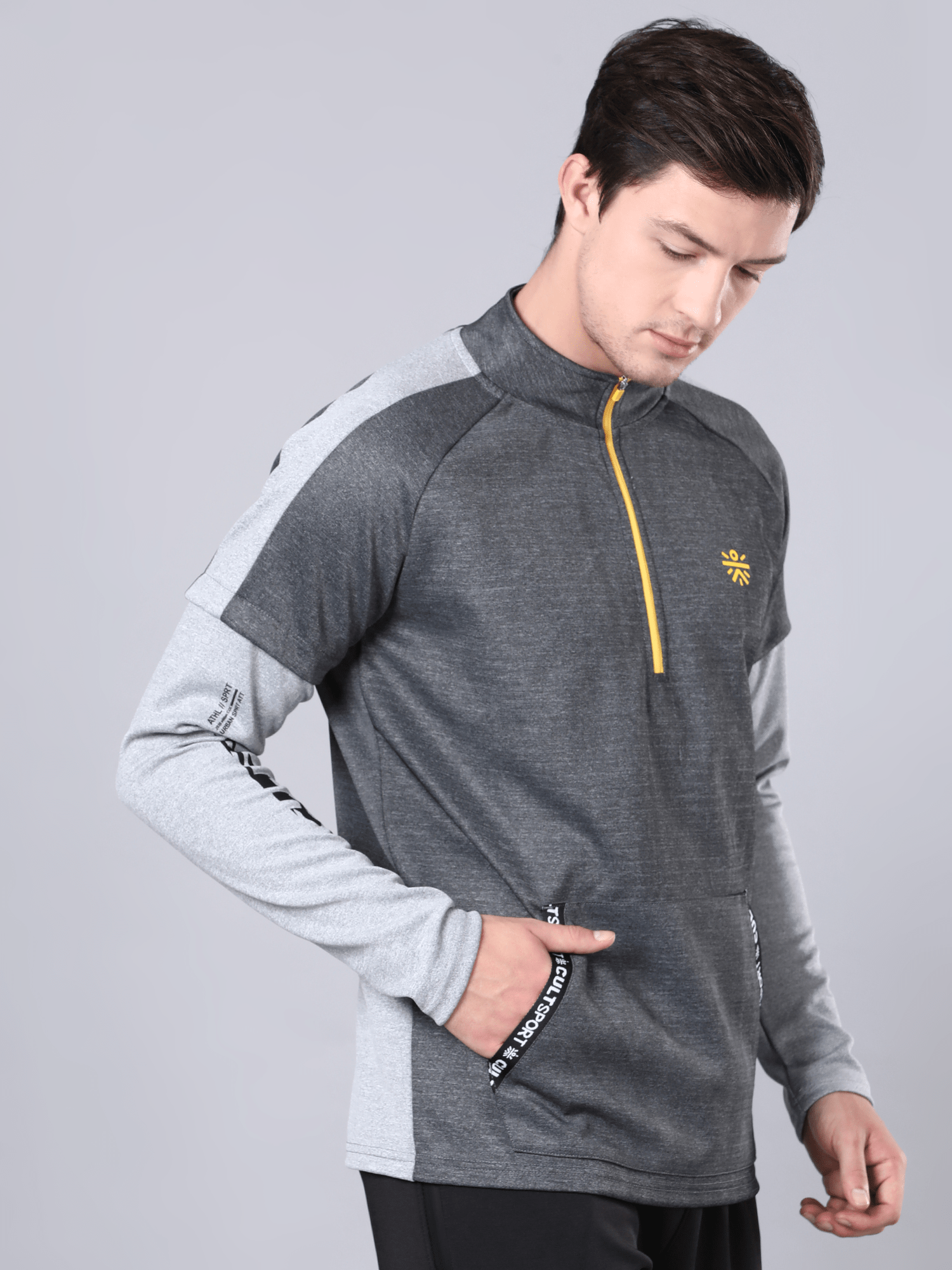 Blaze Grey and Anthra Melange Sweatshirt