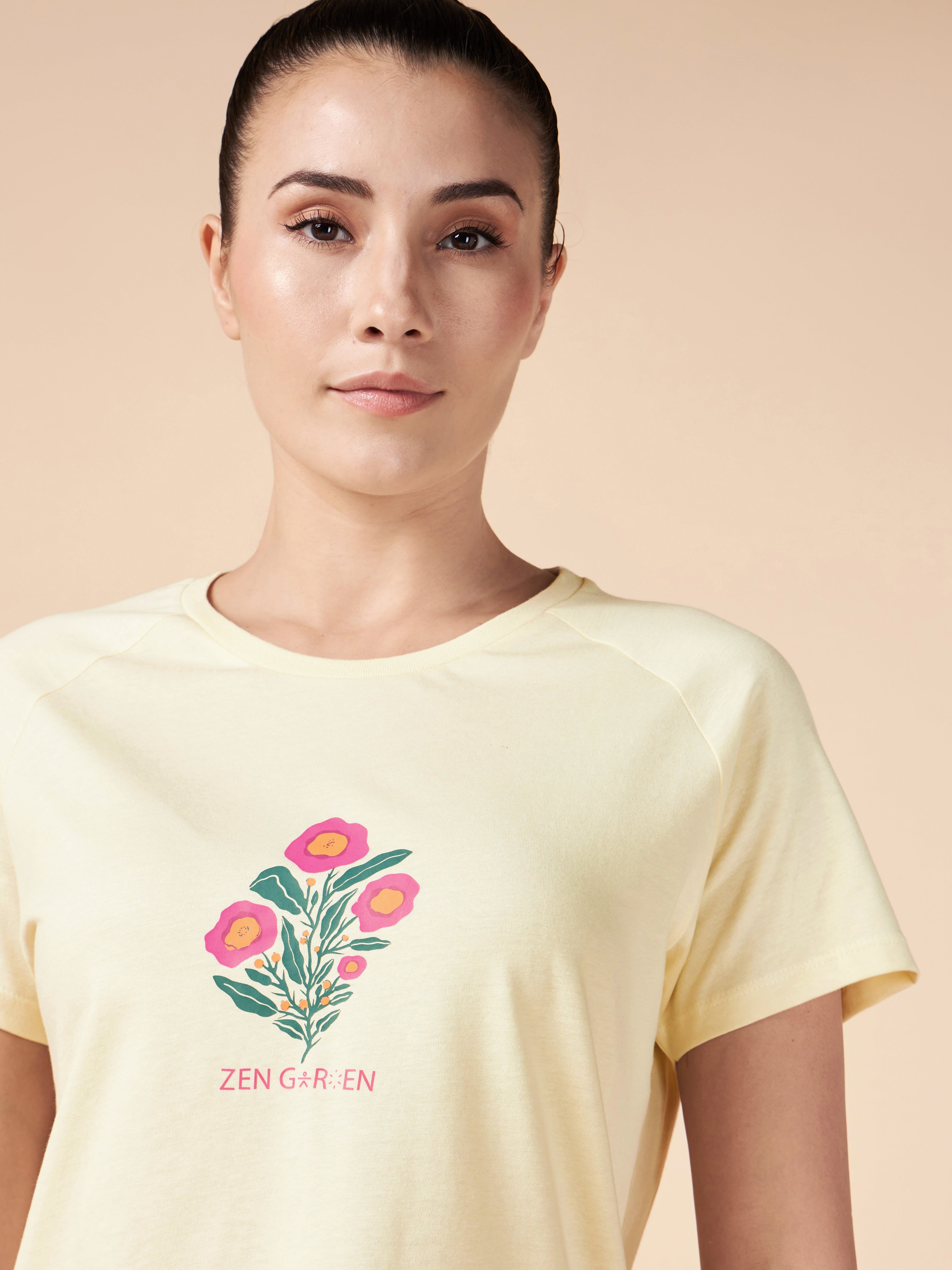 Zen Garden Motif Yoga T-shirt