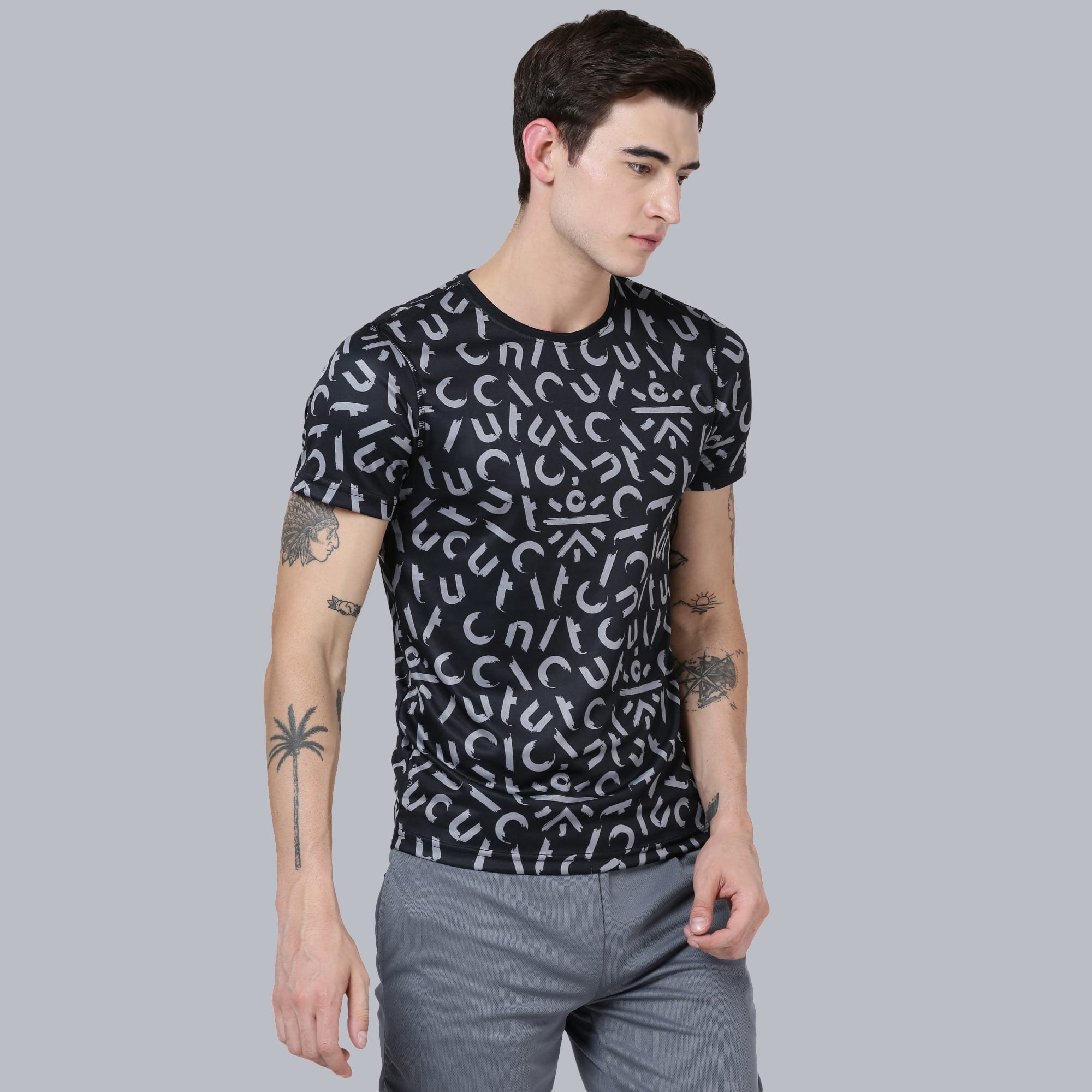 Code Alphabet Black Running Tee