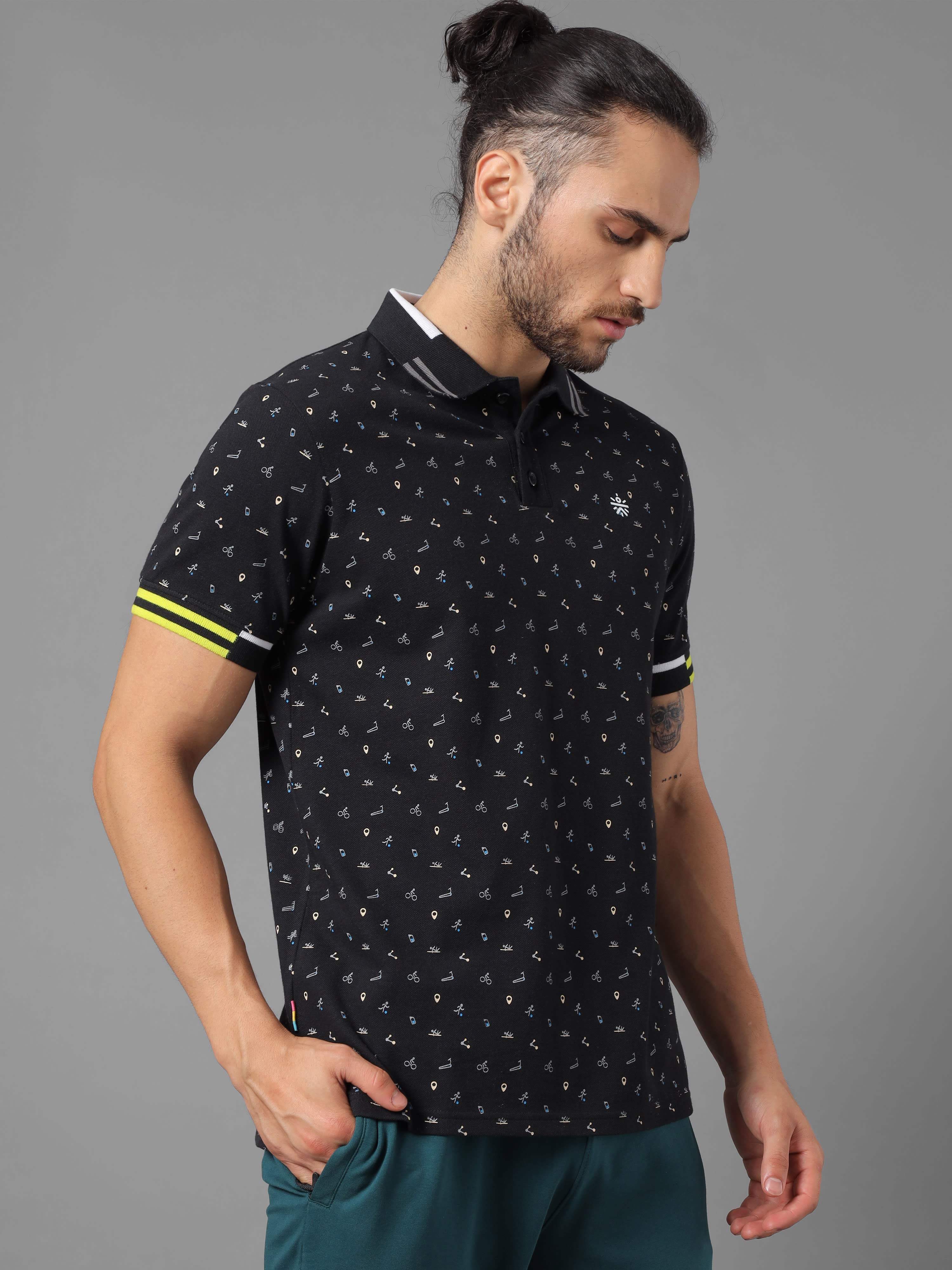 Conversational Print Polo T-shirt